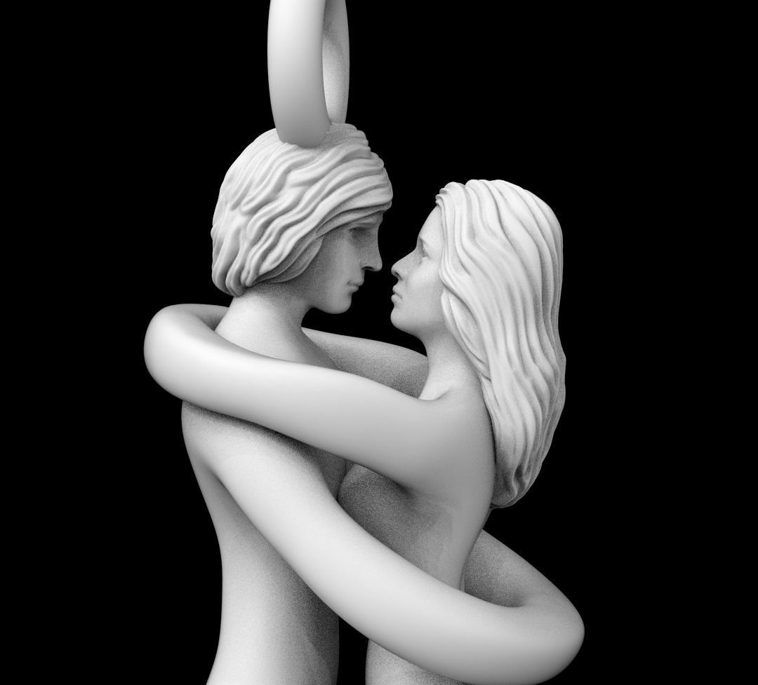 Hugs pendant 3D print model_5