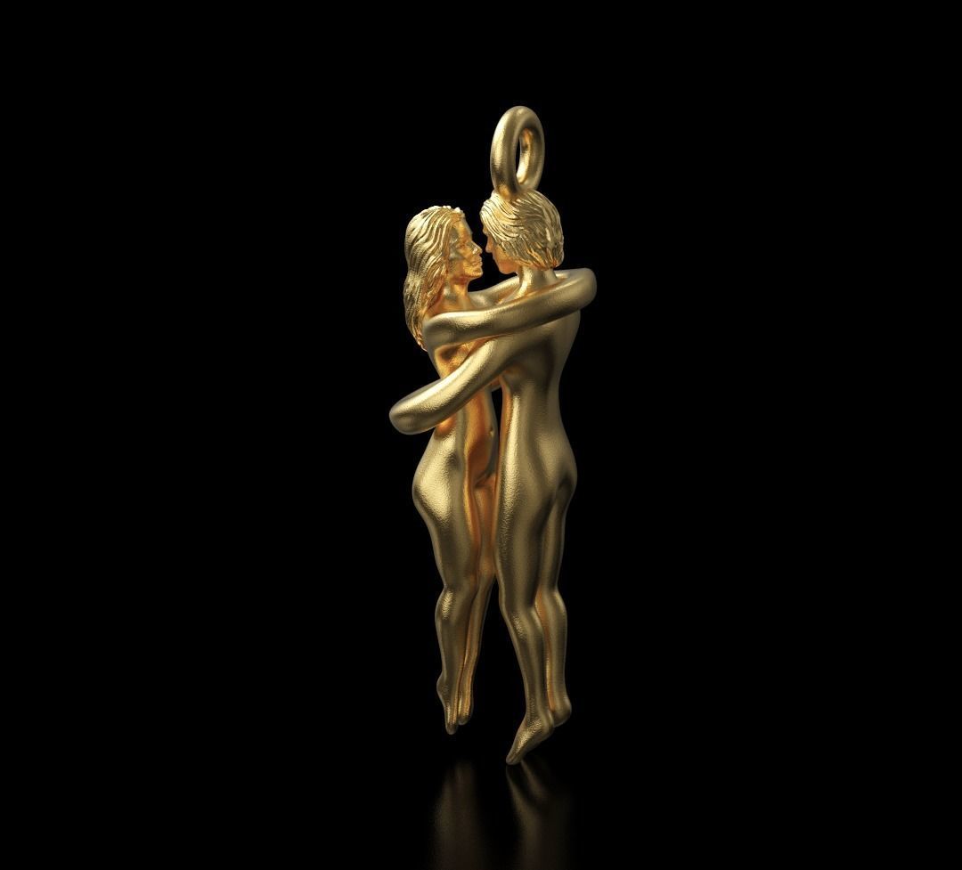 Hugs pendant 3D print model_1