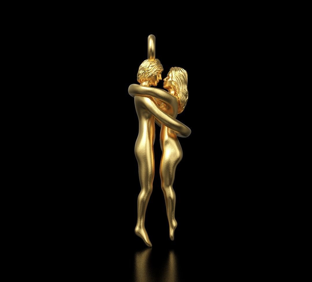 Hugs pendant 3D print model_2