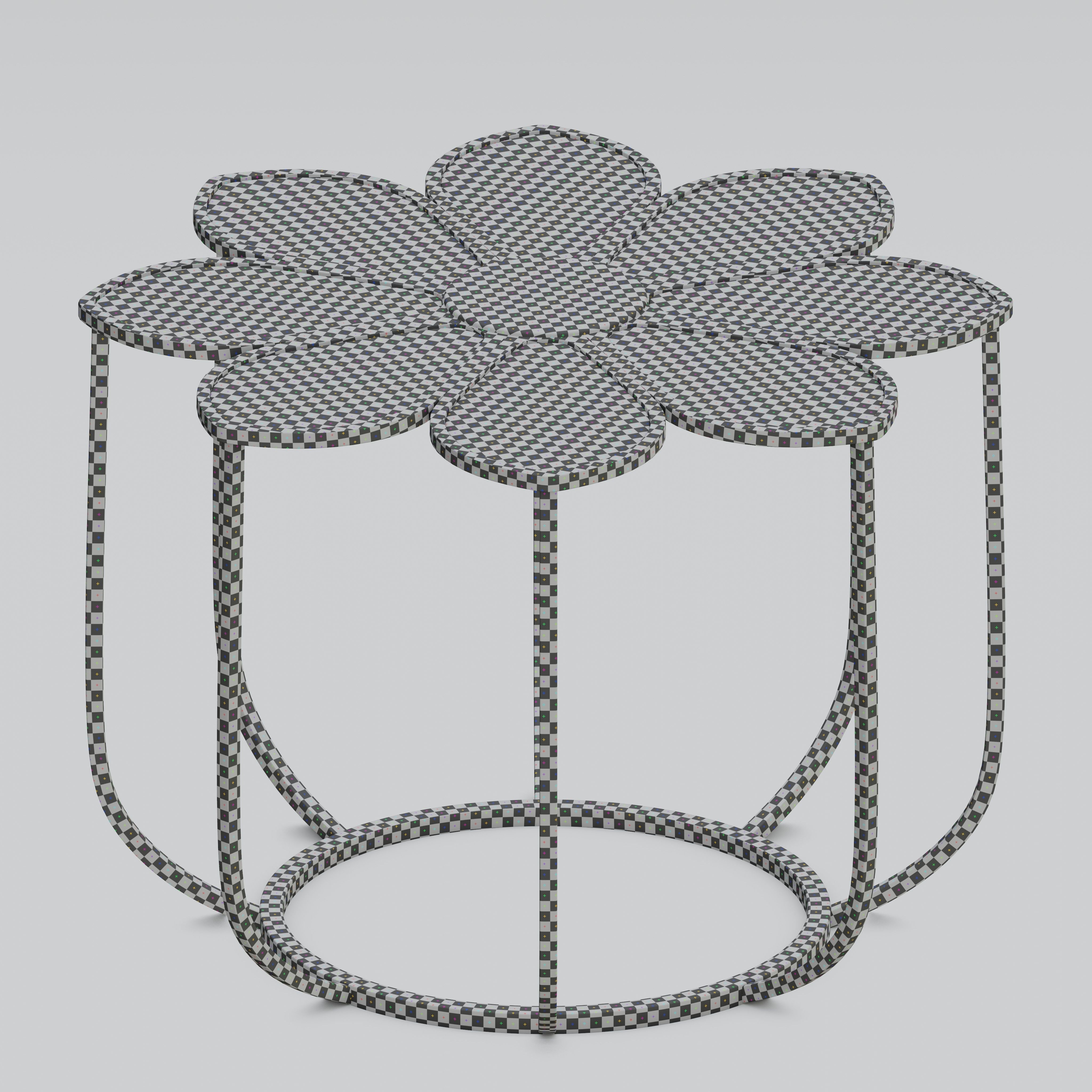 Floral coffee table 3D model_8