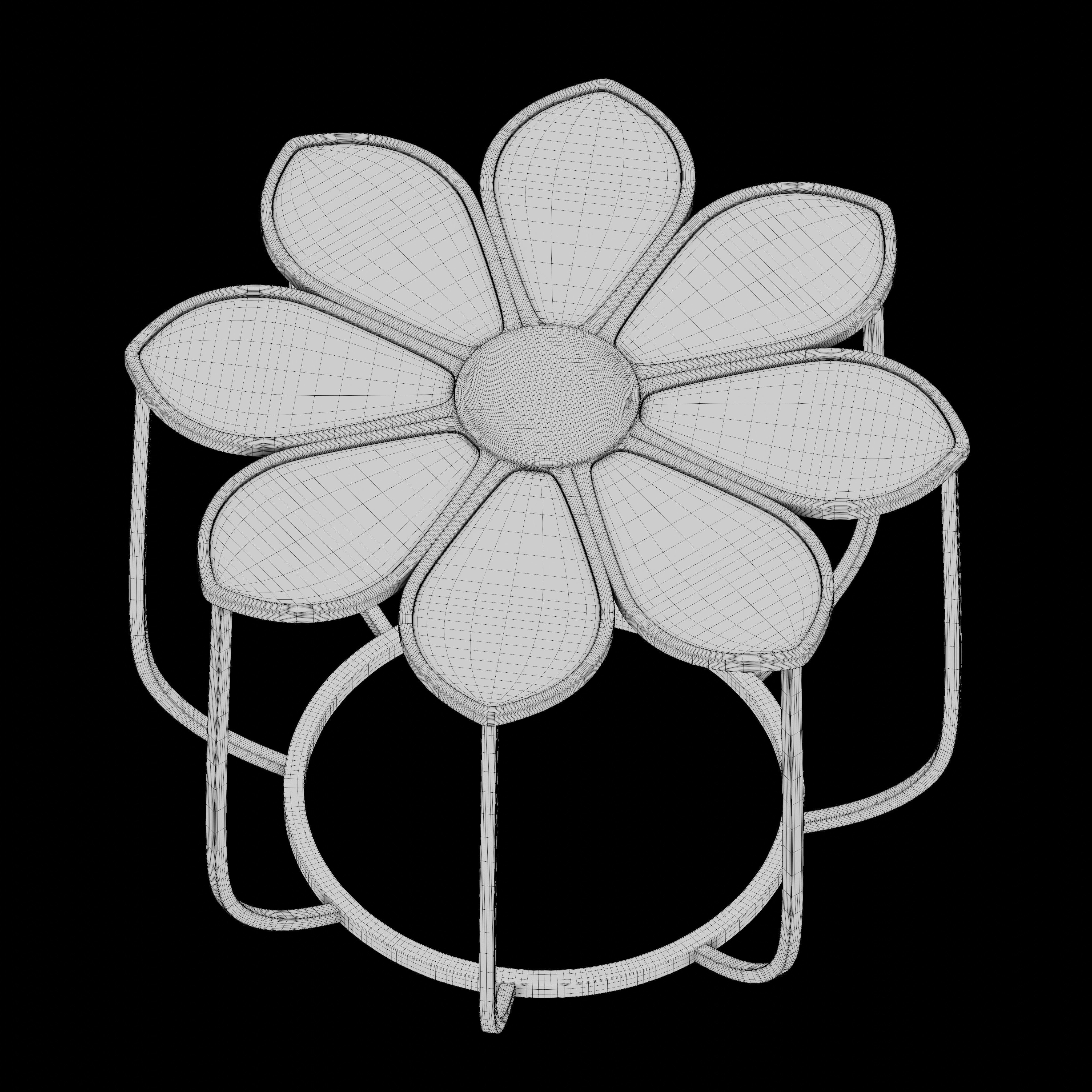 Floral coffee table 3D model_5