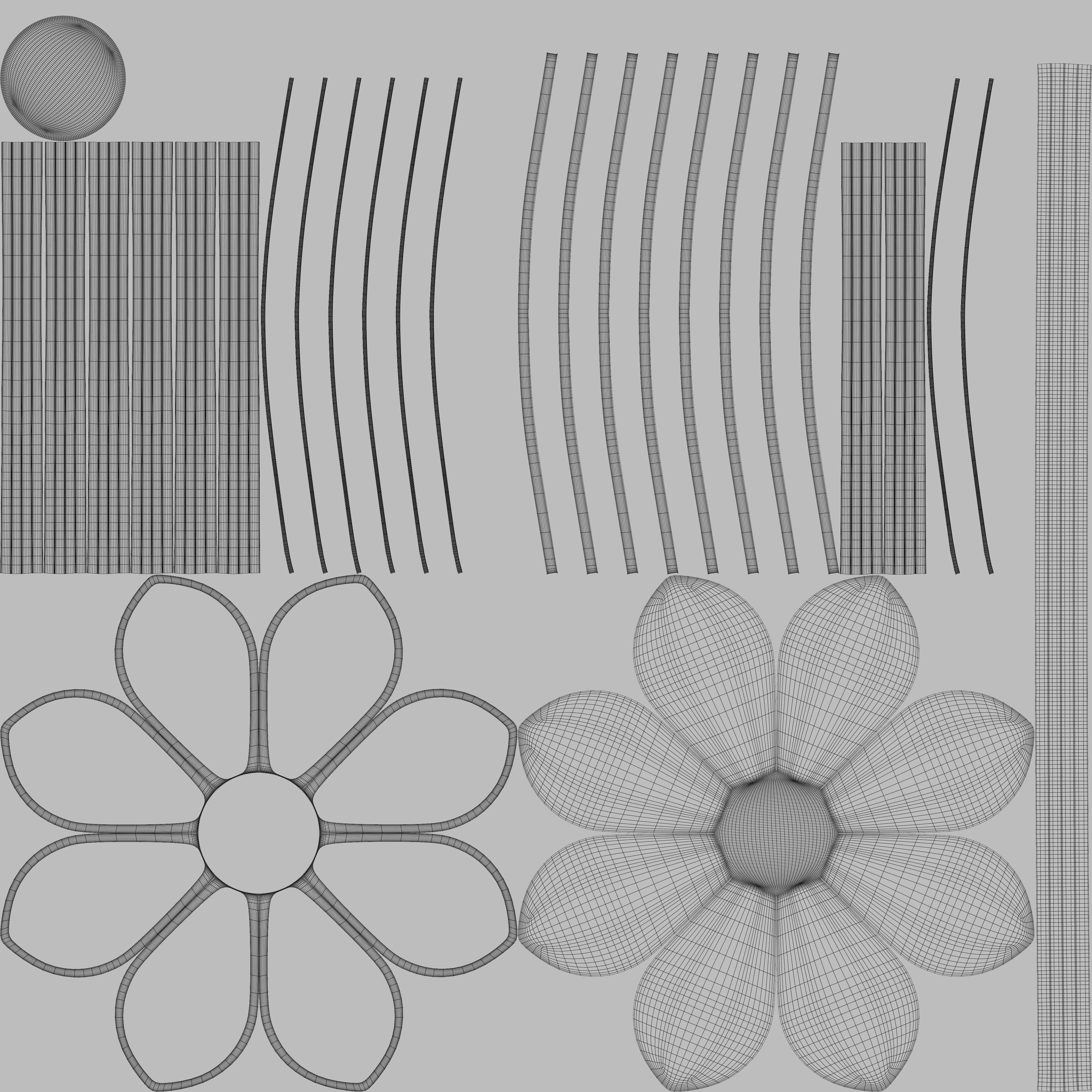 Floral coffee table 3D model_10