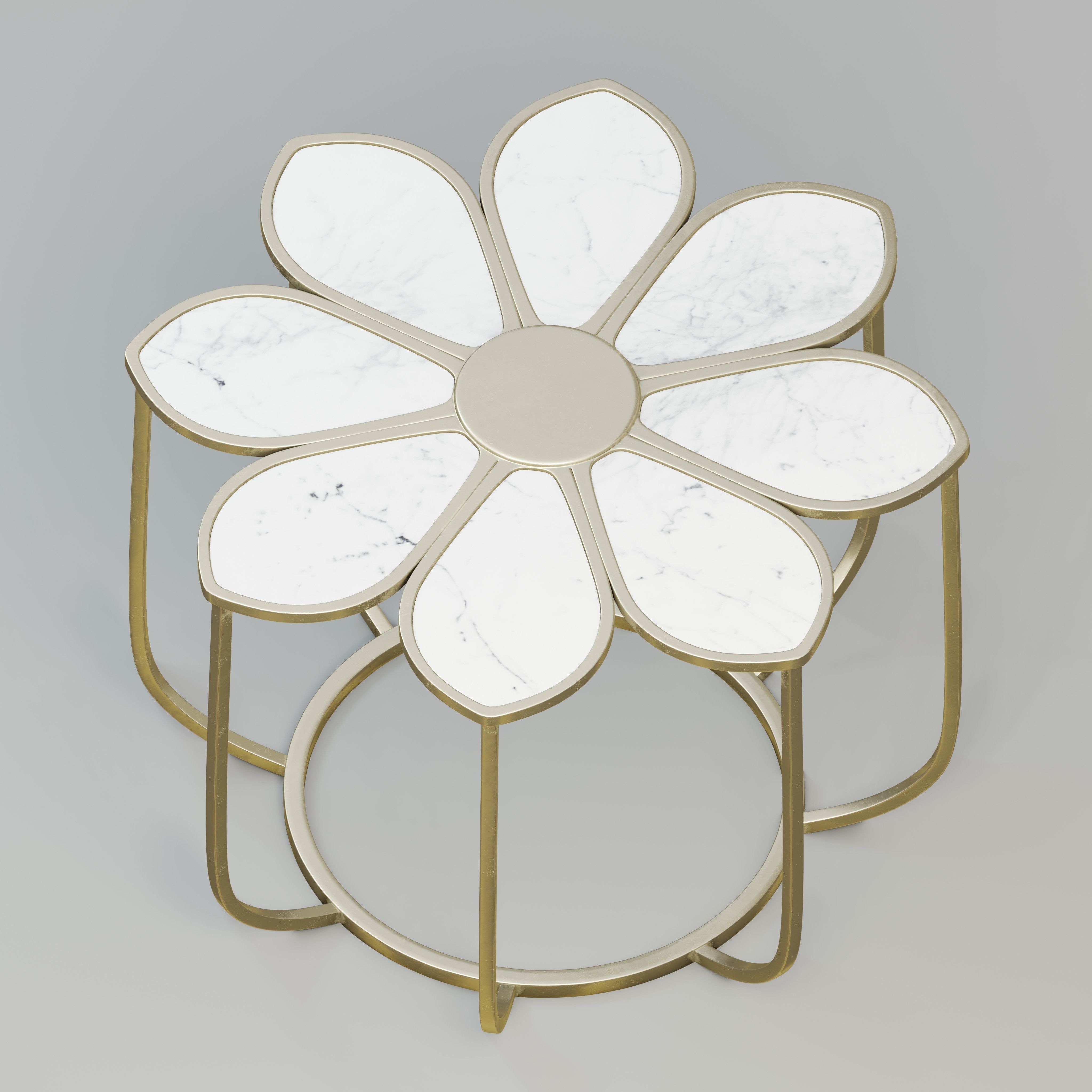 Floral coffee table 3D model_1