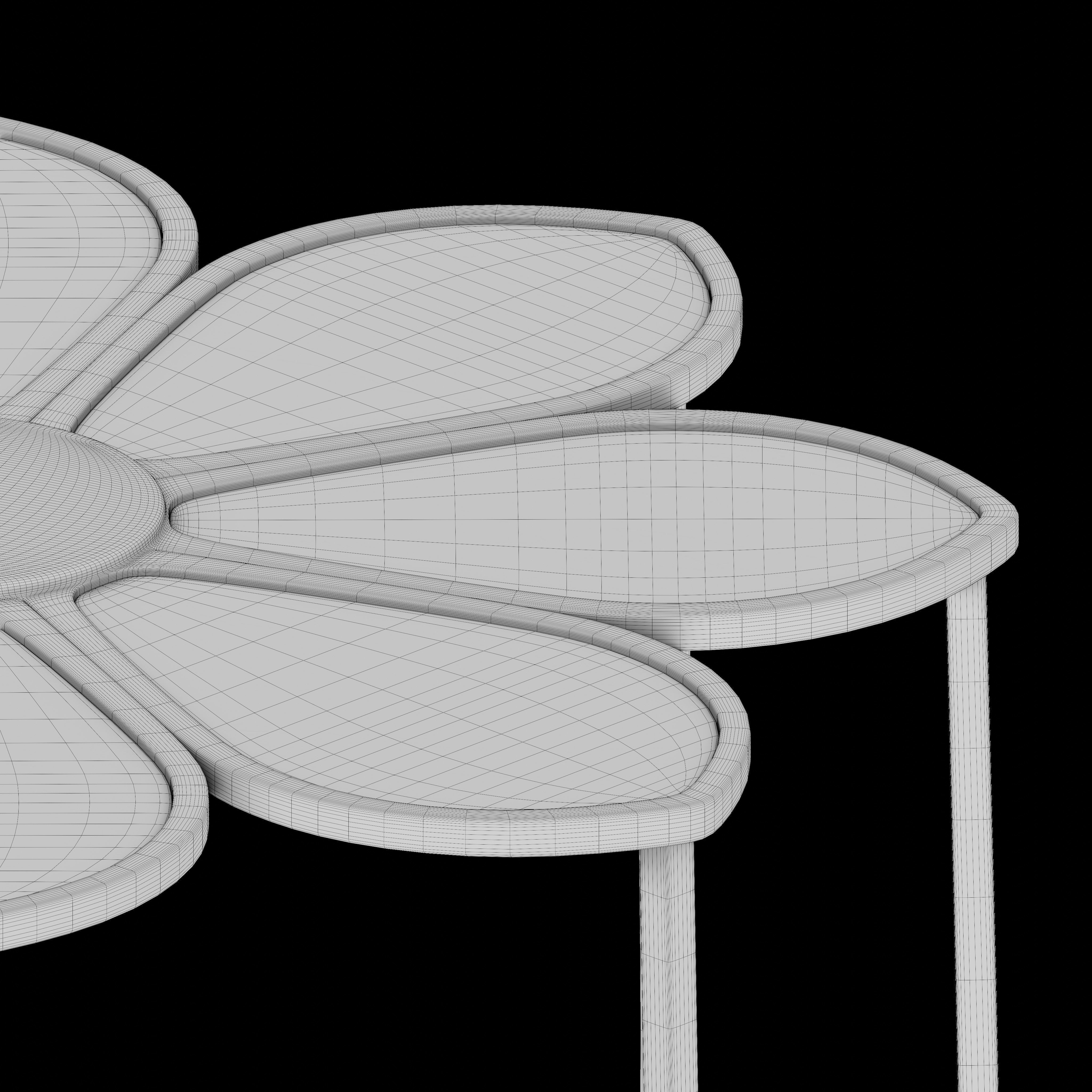 Floral coffee table 3D model_6