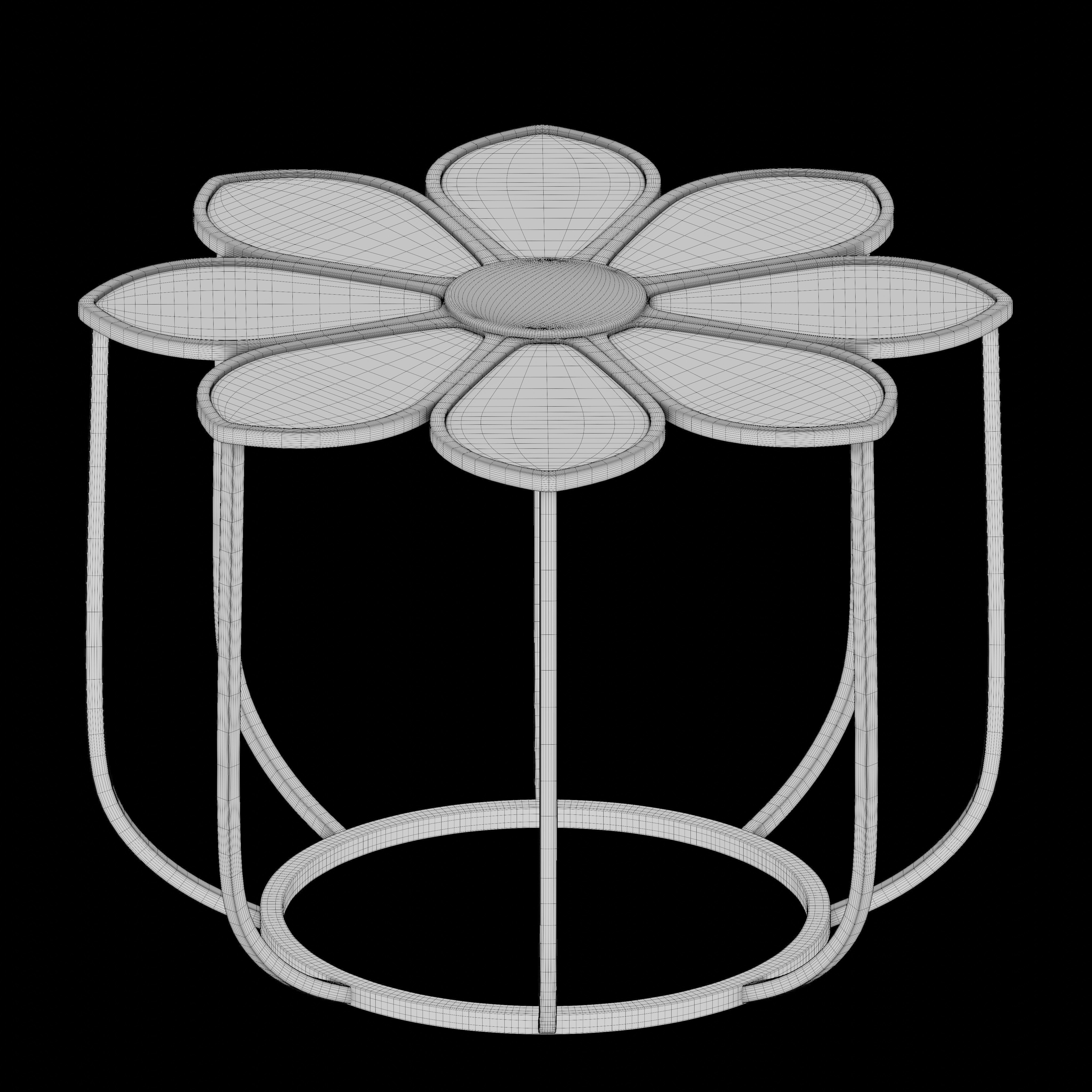 Floral coffee table 3D model_4
