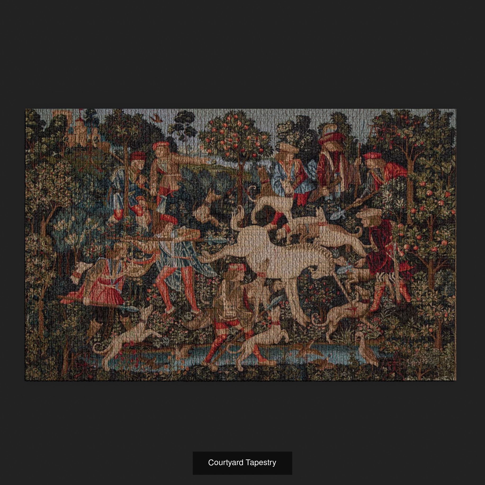 Twenty Highly Detailed Medieval Style Tapestries  3D Model Collection_43