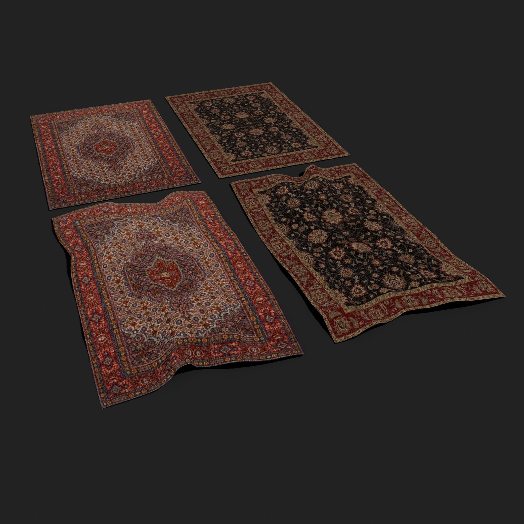 Twenty Highly Detailed Medieval Style Tapestries  3D Model Collection_82