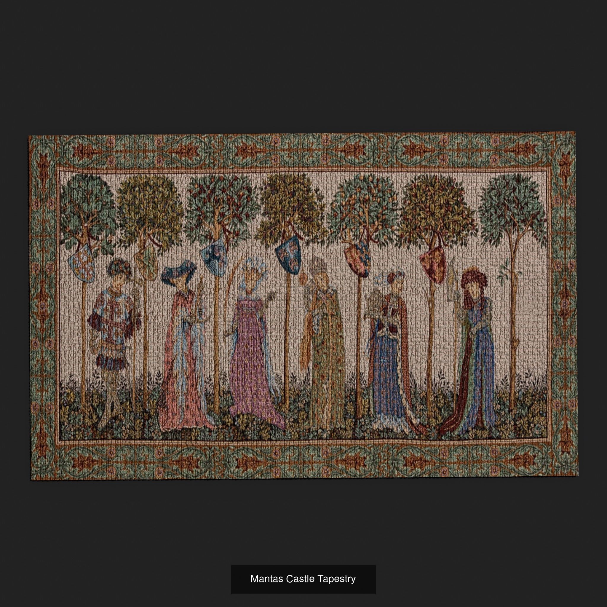Twenty Highly Detailed Medieval Style Tapestries  3D Model Collection_36