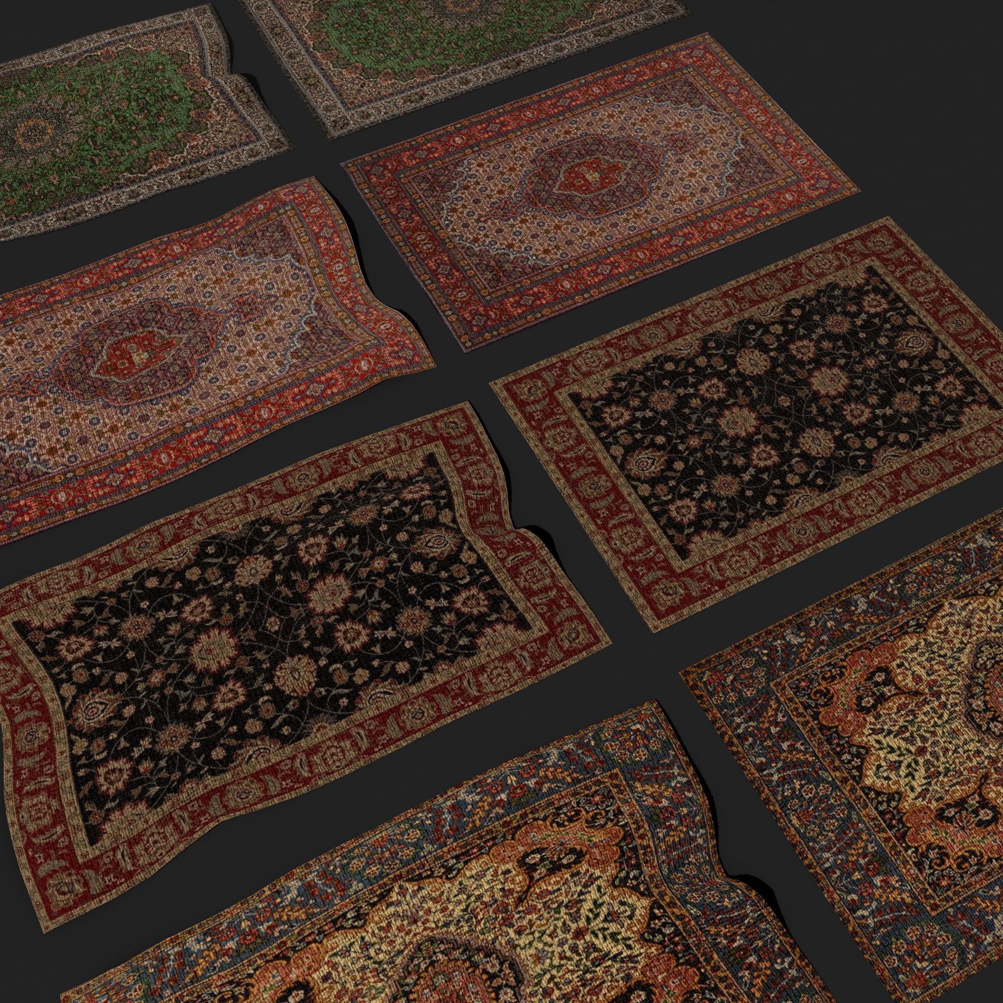 Twenty Highly Detailed Medieval Style Tapestries  3D Model Collection_76