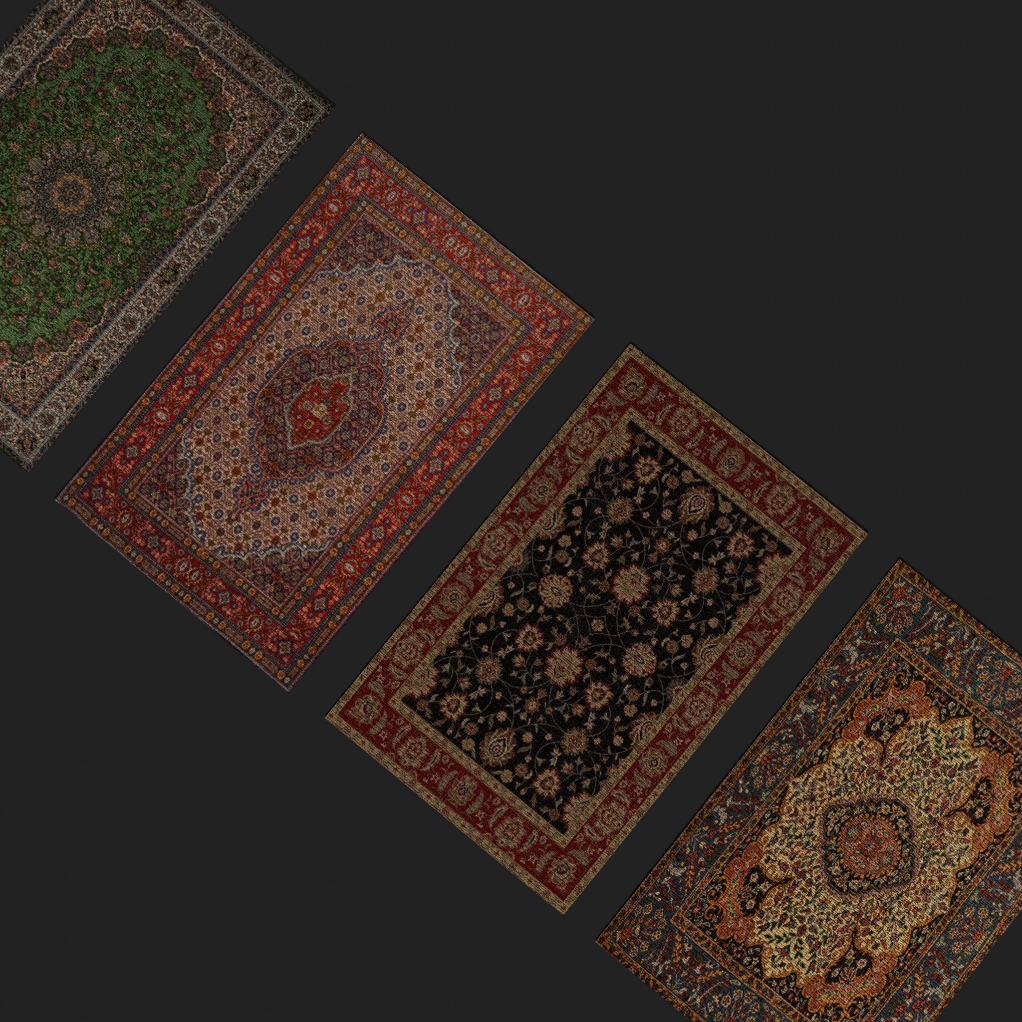 Twenty Highly Detailed Medieval Style Tapestries  3D Model Collection_69