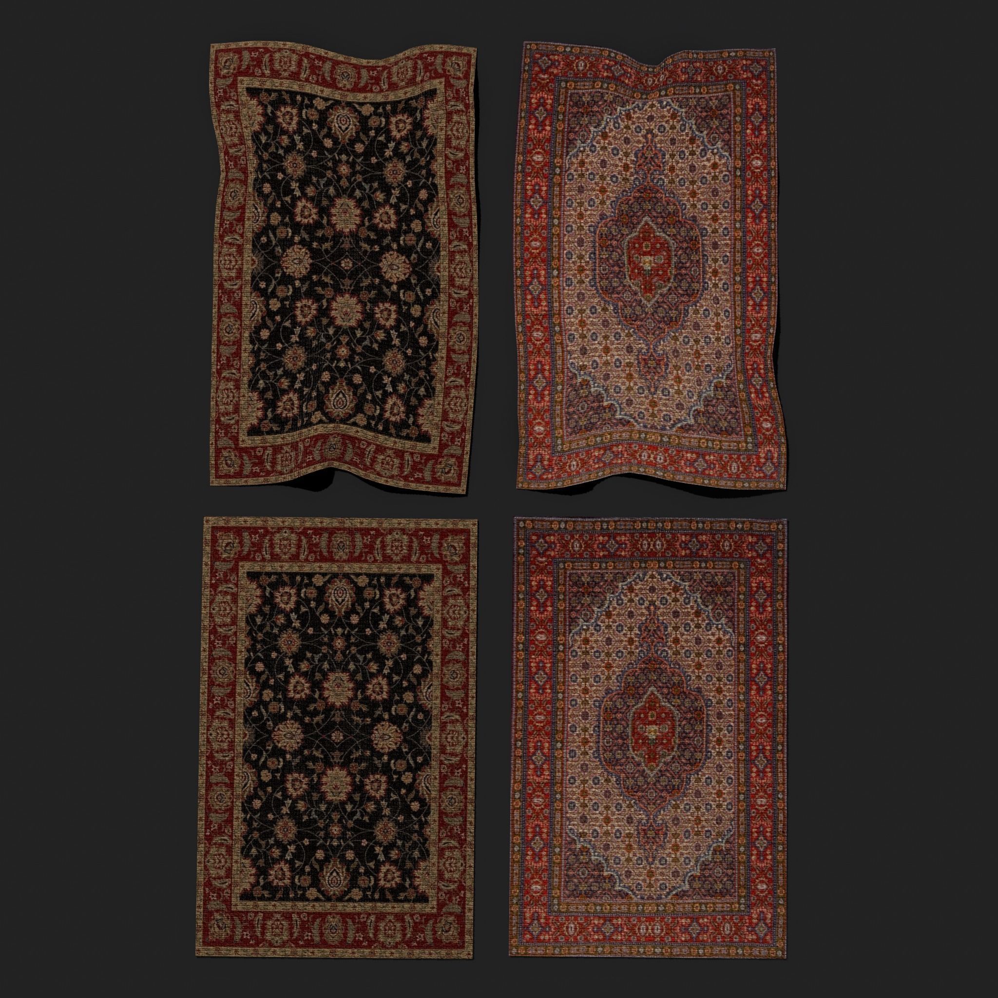 Twenty Highly Detailed Medieval Style Tapestries  3D Model Collection_85