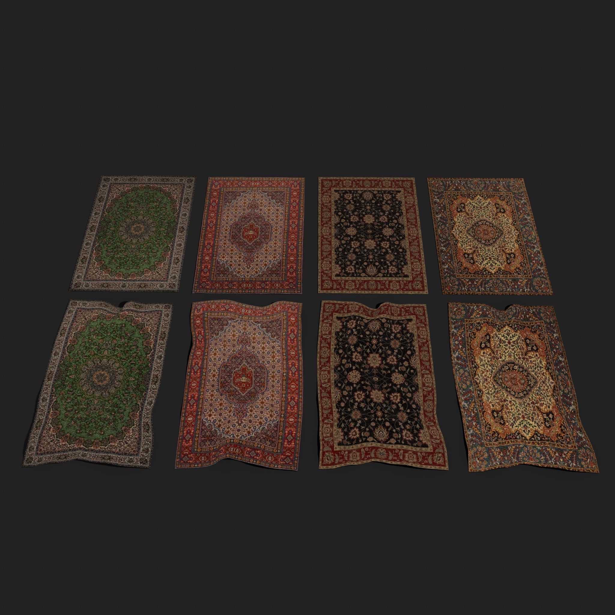 Twenty Highly Detailed Medieval Style Tapestries  3D Model Collection_64