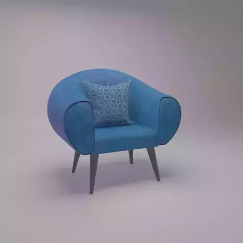 Blue Chair With a Pillow