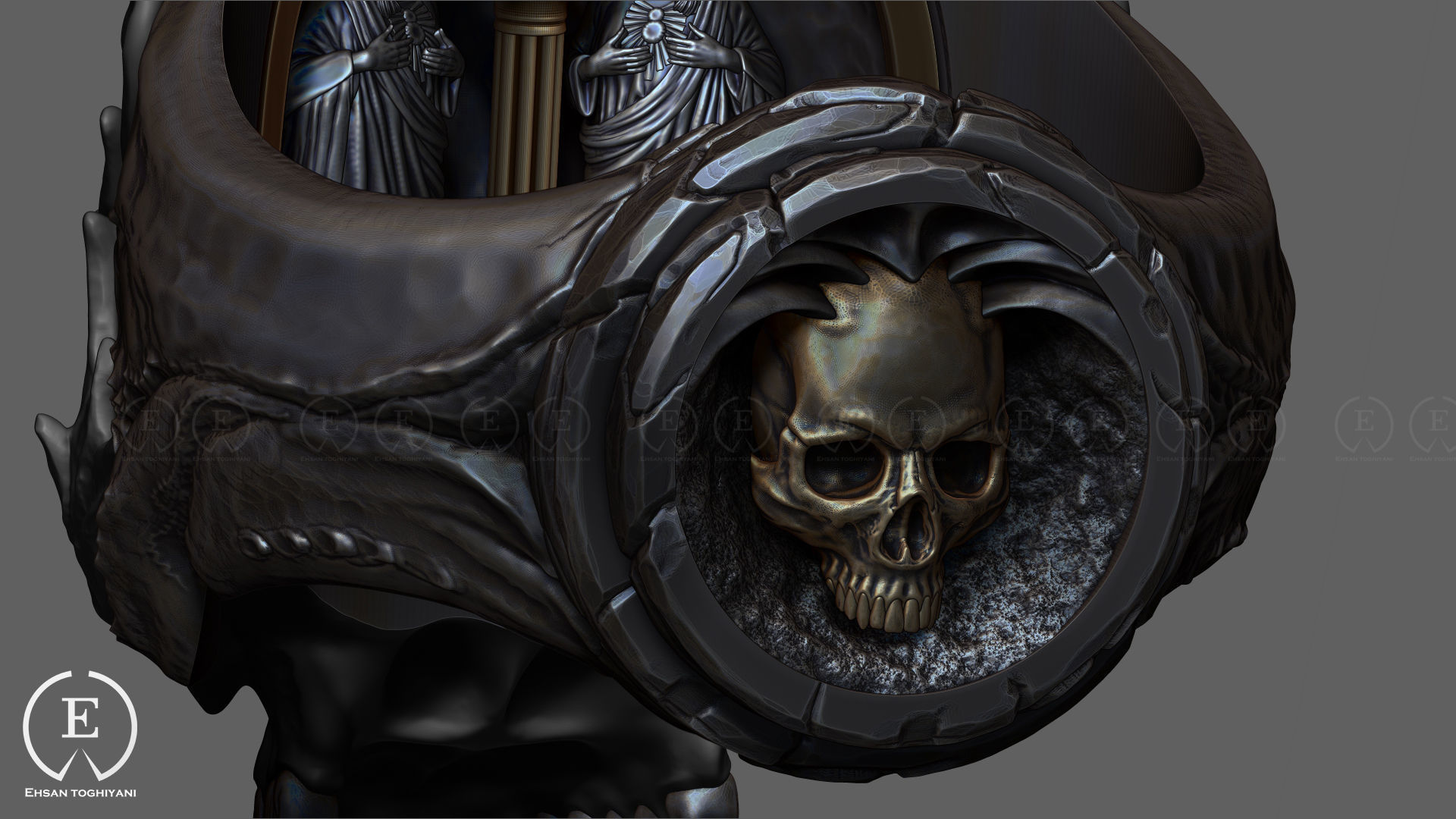 skull ring 3D print model_4