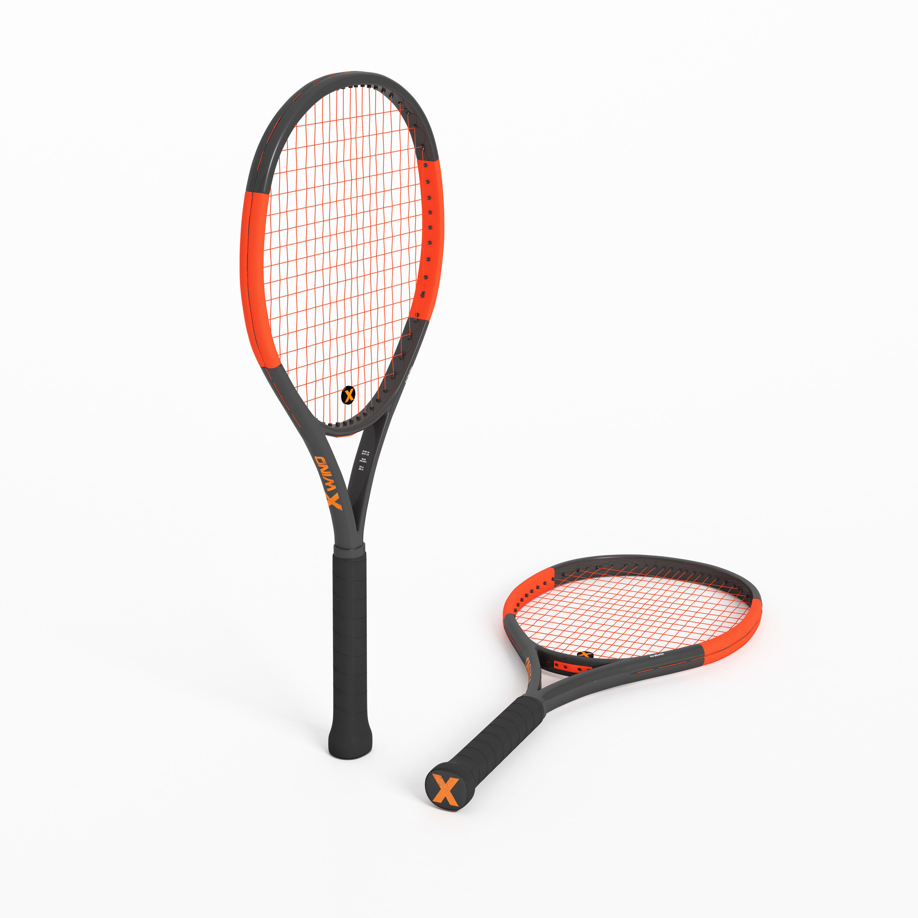 Racket two tennis rackets 3D model_2