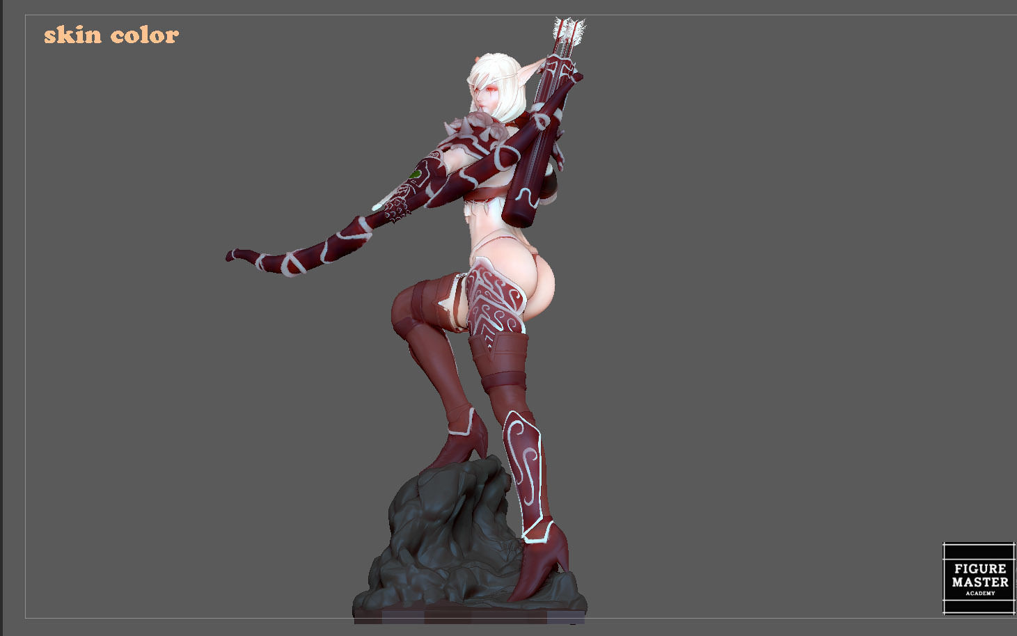 SYLVANAS WINDRUNNER warcraft wow female dark elf girl archer 3D print model_7