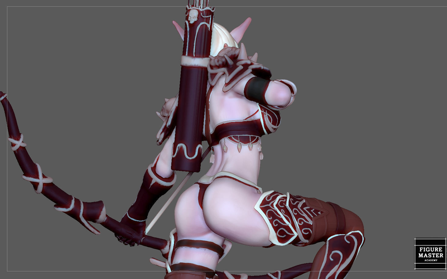 SYLVANAS WINDRUNNER warcraft wow female dark elf girl archer 3D print model_9