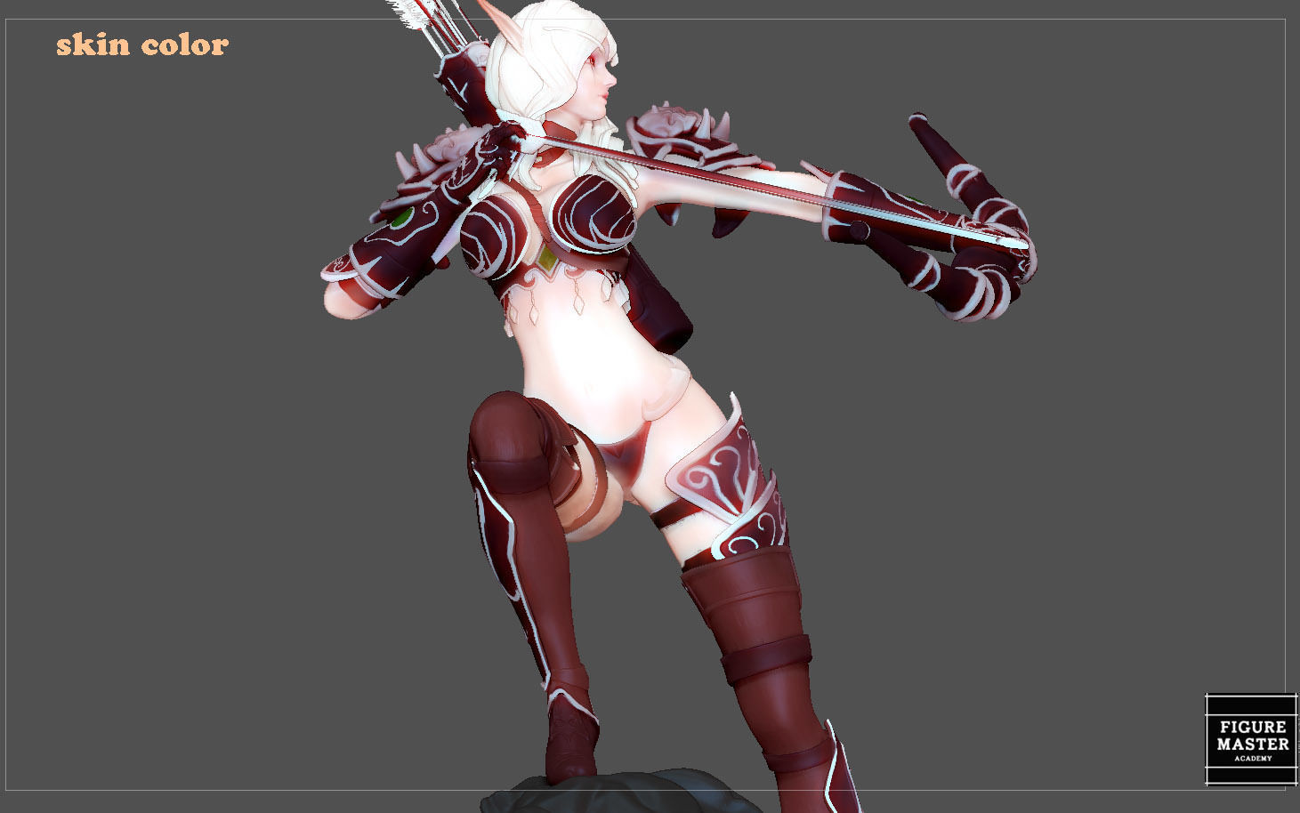 SYLVANAS WINDRUNNER warcraft wow female dark elf girl archer 3D print model_3