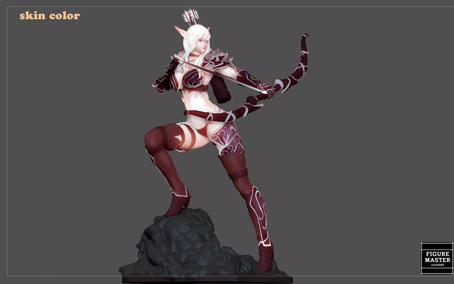 SYLVANAS WINDRUNNER warcraft wow female dark elf girl archer 3D print model_0