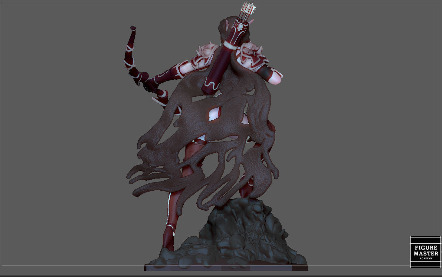 SYLVANAS WINDRUNNER warcraft wow female dark elf girl archer 3D print model_14