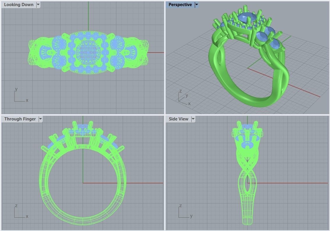 CJC7024 Ladies womans womens diamond ruby emerald Rings 3D print model_9