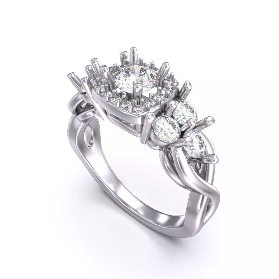 CJC7024 Ladies womans womens diamond ruby emerald Rings 3D print model_0