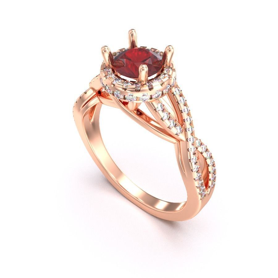 CJC7026 Ladies womans womens diamond ruby emerald Rings 3D print model_3