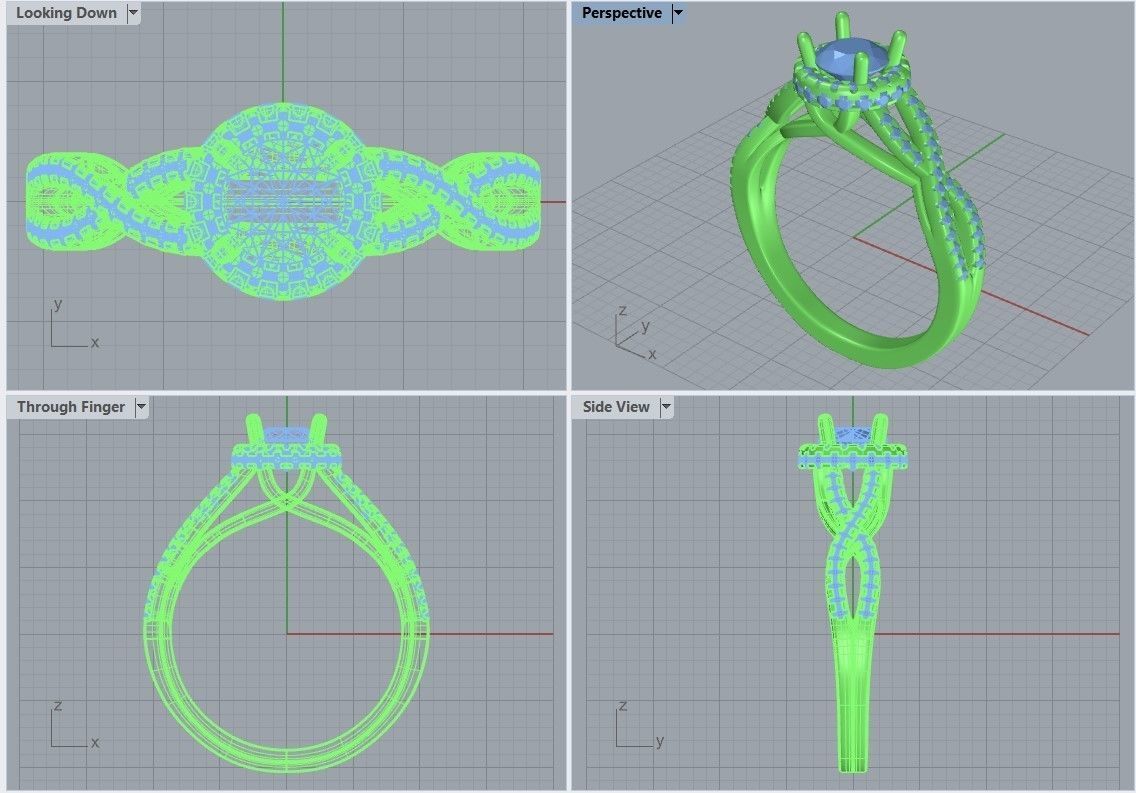CJC7026 Ladies womans womens diamond ruby emerald Rings 3D print model_9
