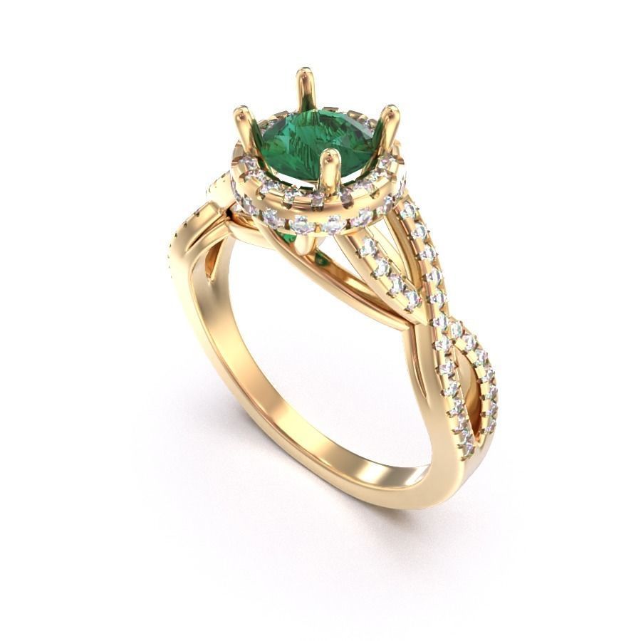 CJC7026 Ladies womans womens diamond ruby emerald Rings 3D print model_5