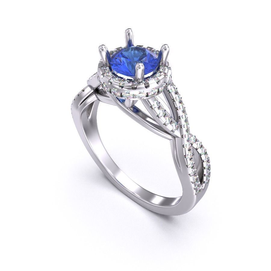 CJC7026 Ladies womans womens diamond ruby emerald Rings 3D print model_4