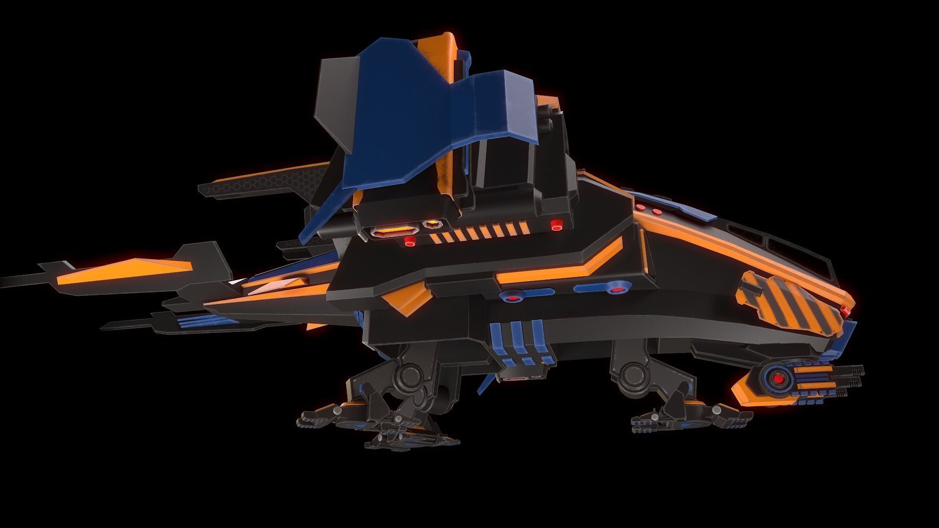 Space Ships Low-poly 3D model_17