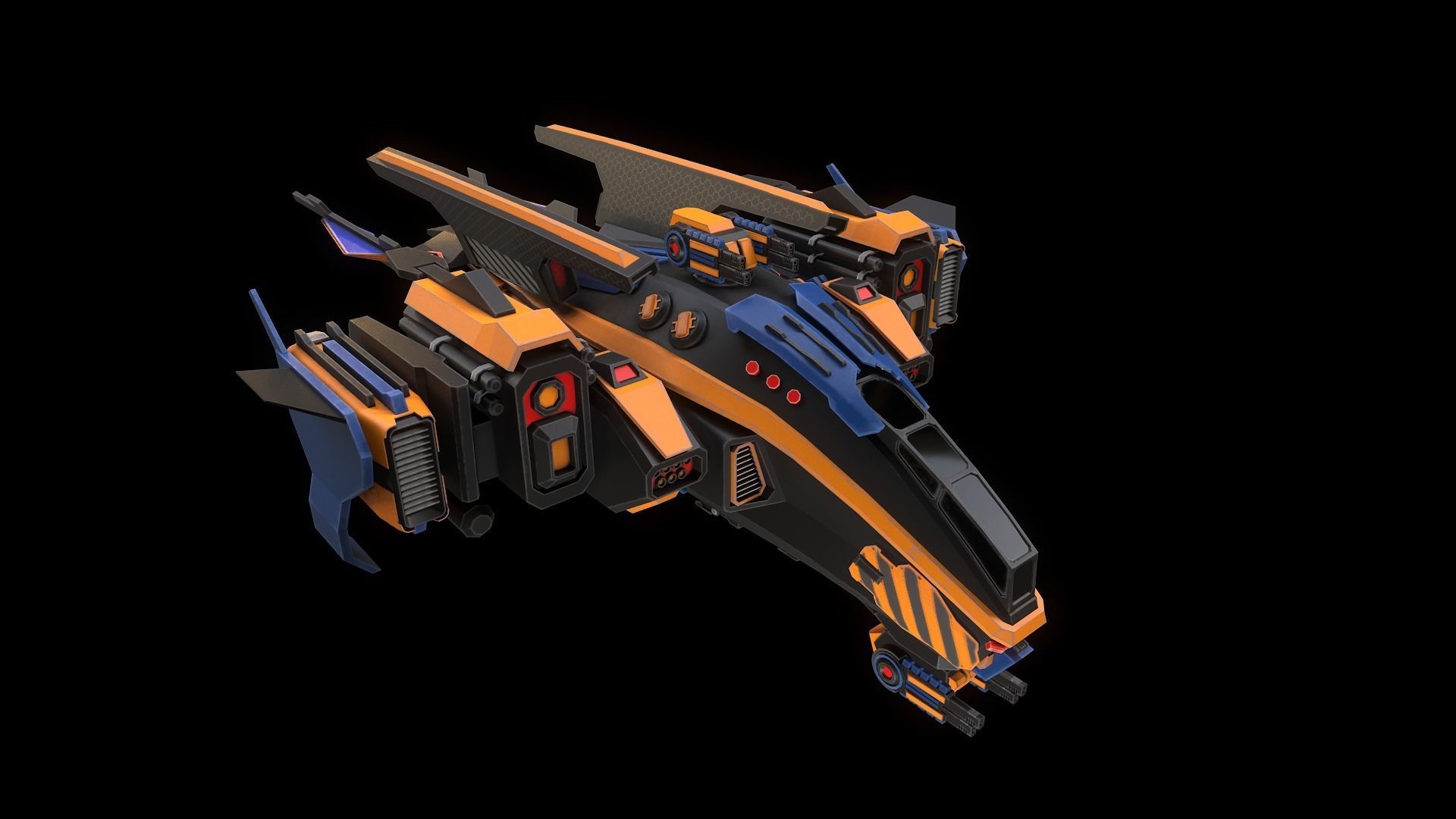 Space Ships Low-poly 3D model_14