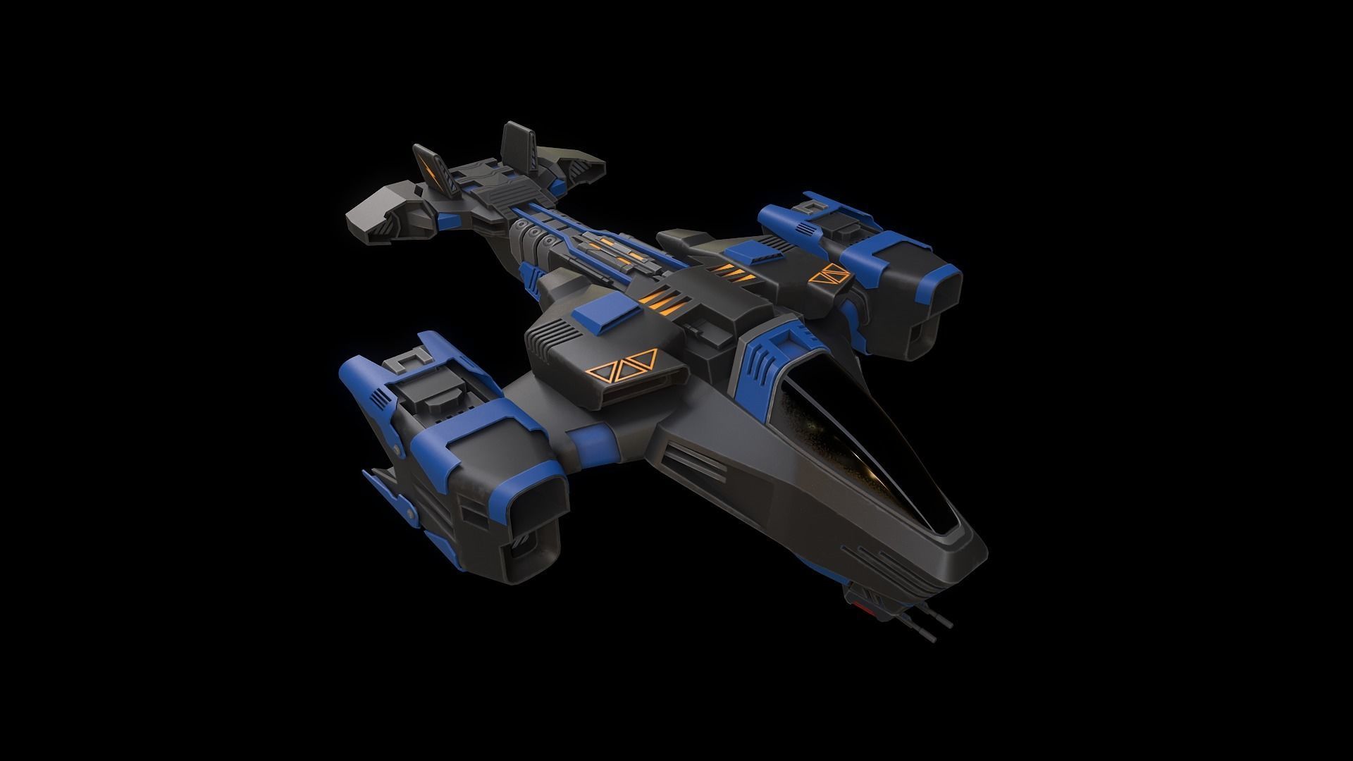 Space Ships Low-poly 3D model_10