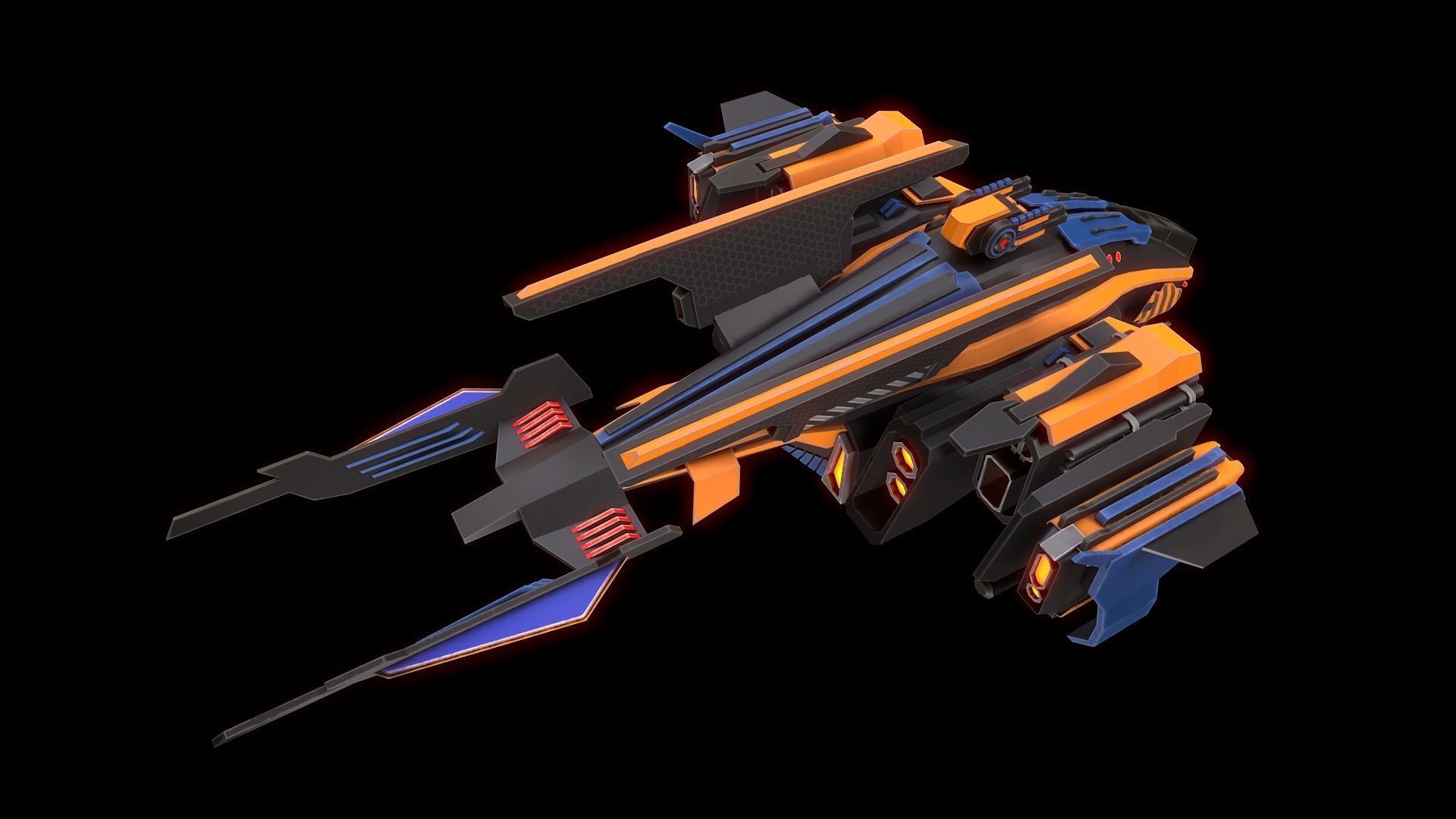 Space Ships Low-poly 3D model_16