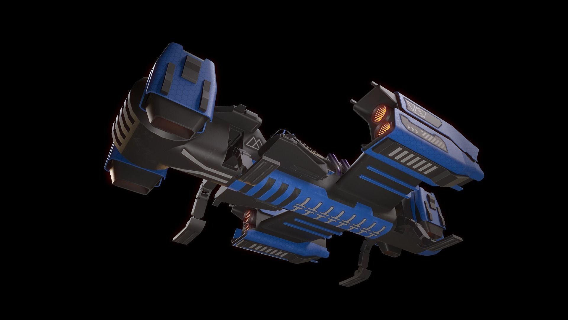 Space Ships Low-poly 3D model_23