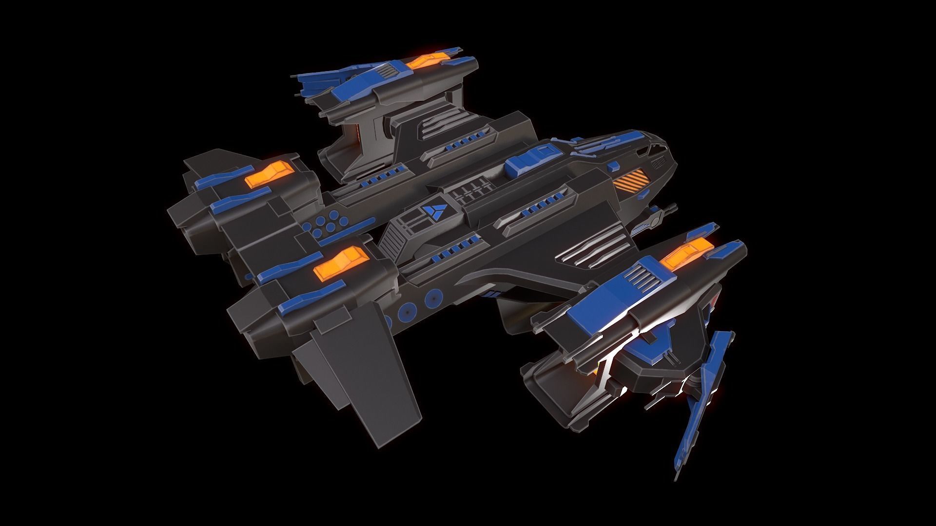 Space Ships Low-poly 3D model_3