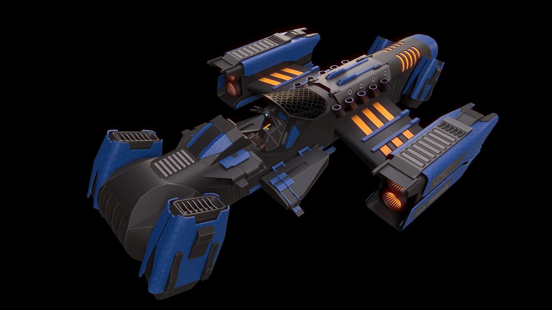 Space Ships Low-poly 3D model_24