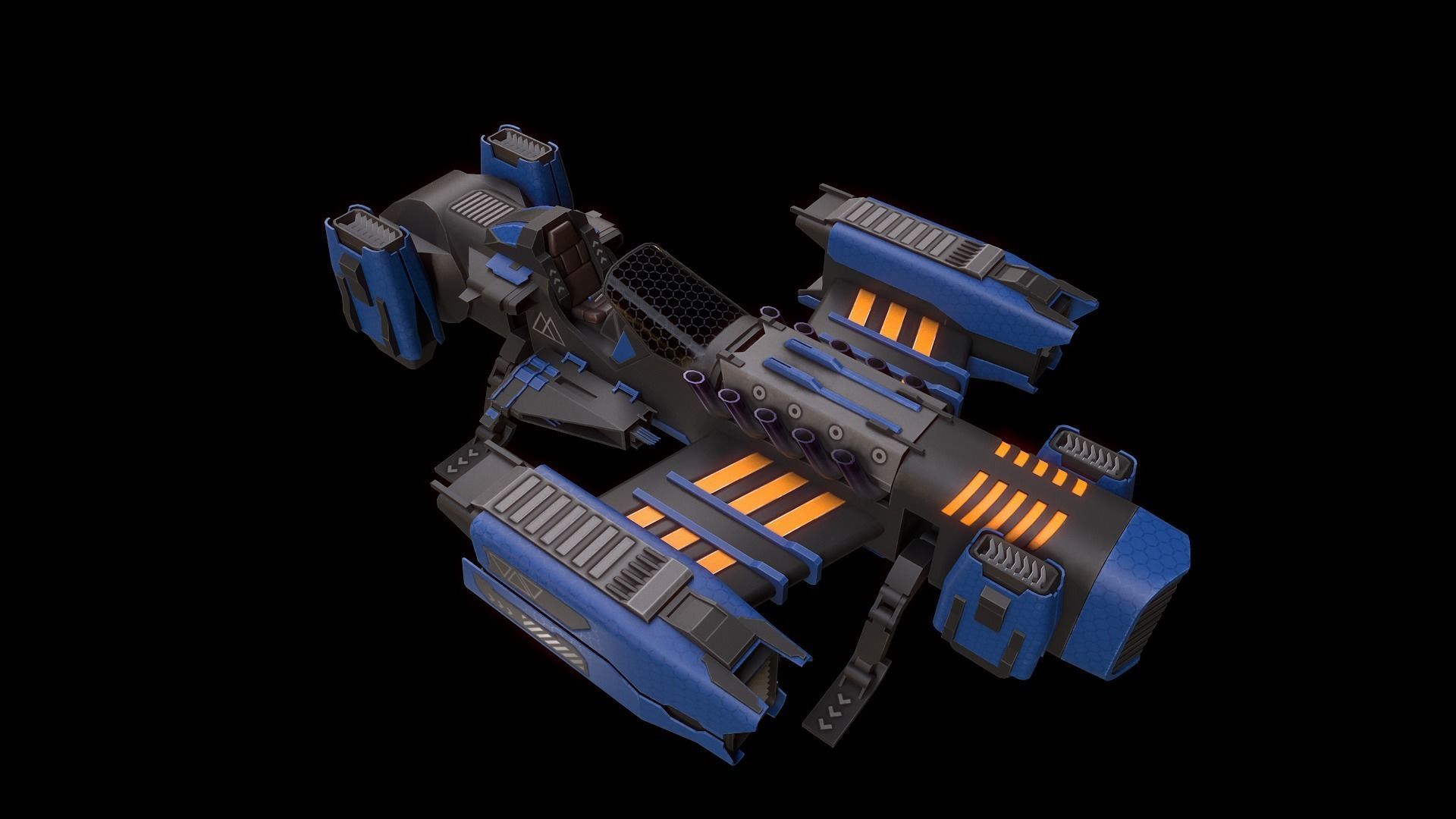 Space Ships Low-poly 3D model_25