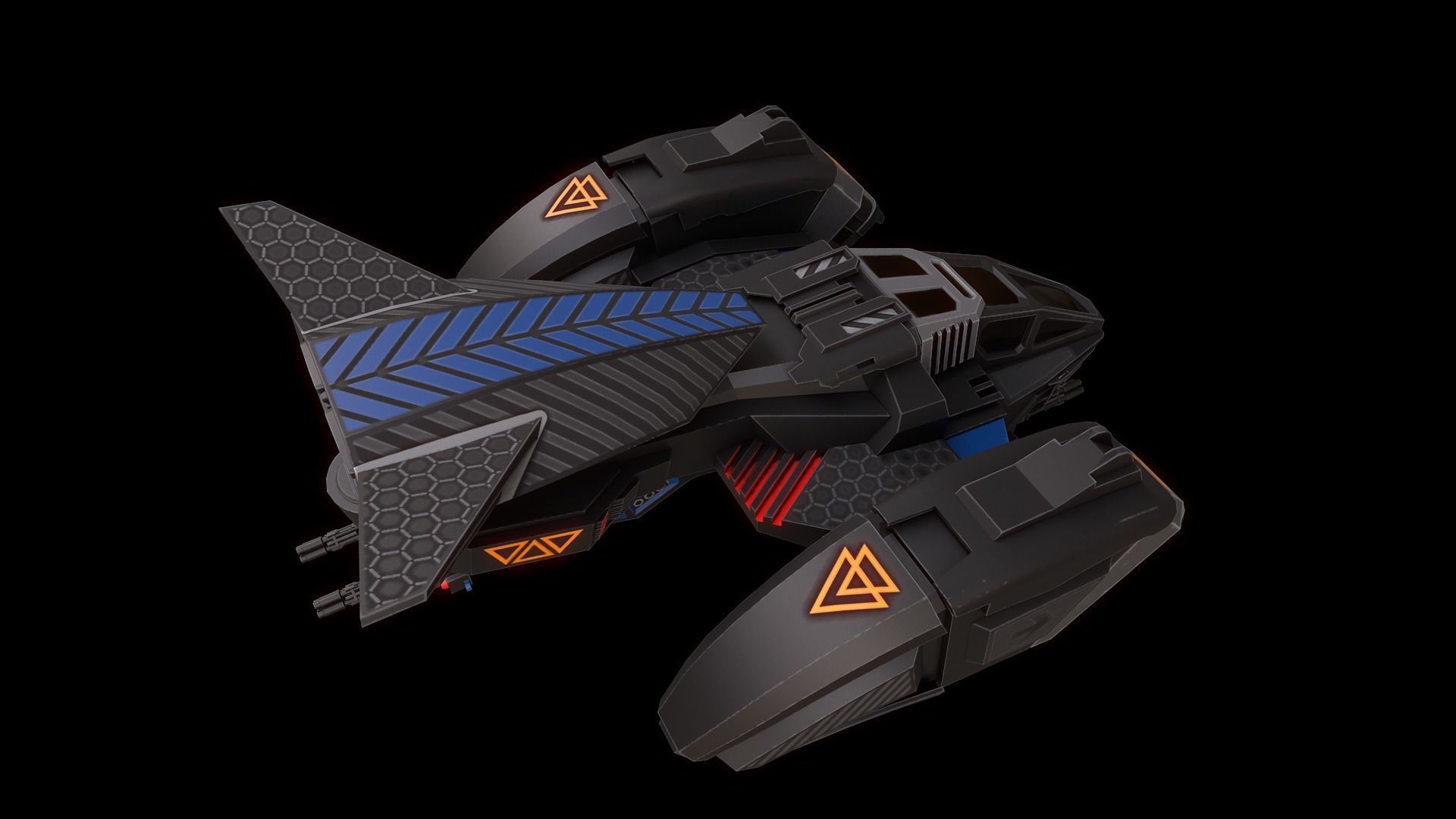 Space Ships Low-poly 3D model_19