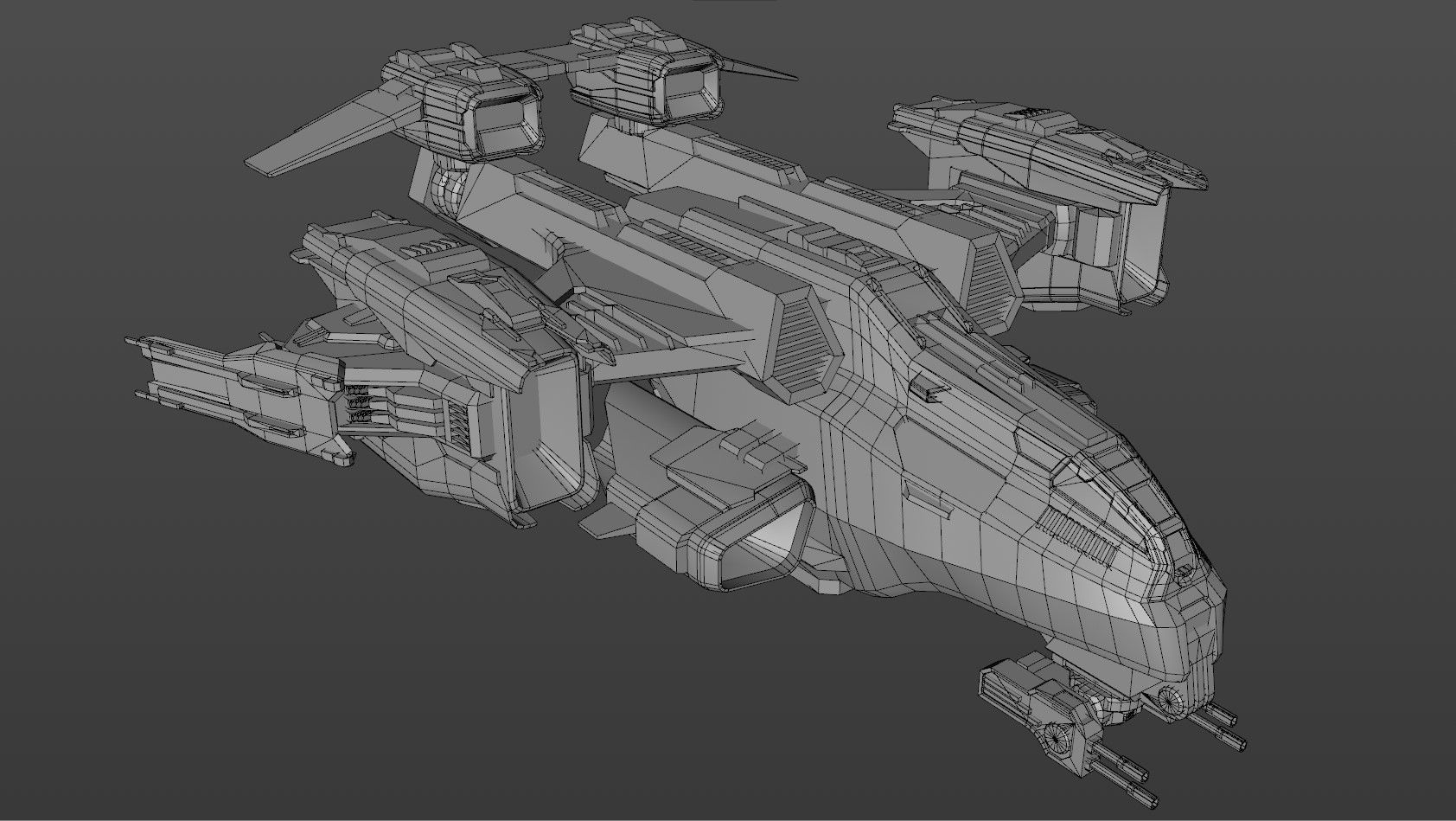 Space Ships Low-poly 3D model_26