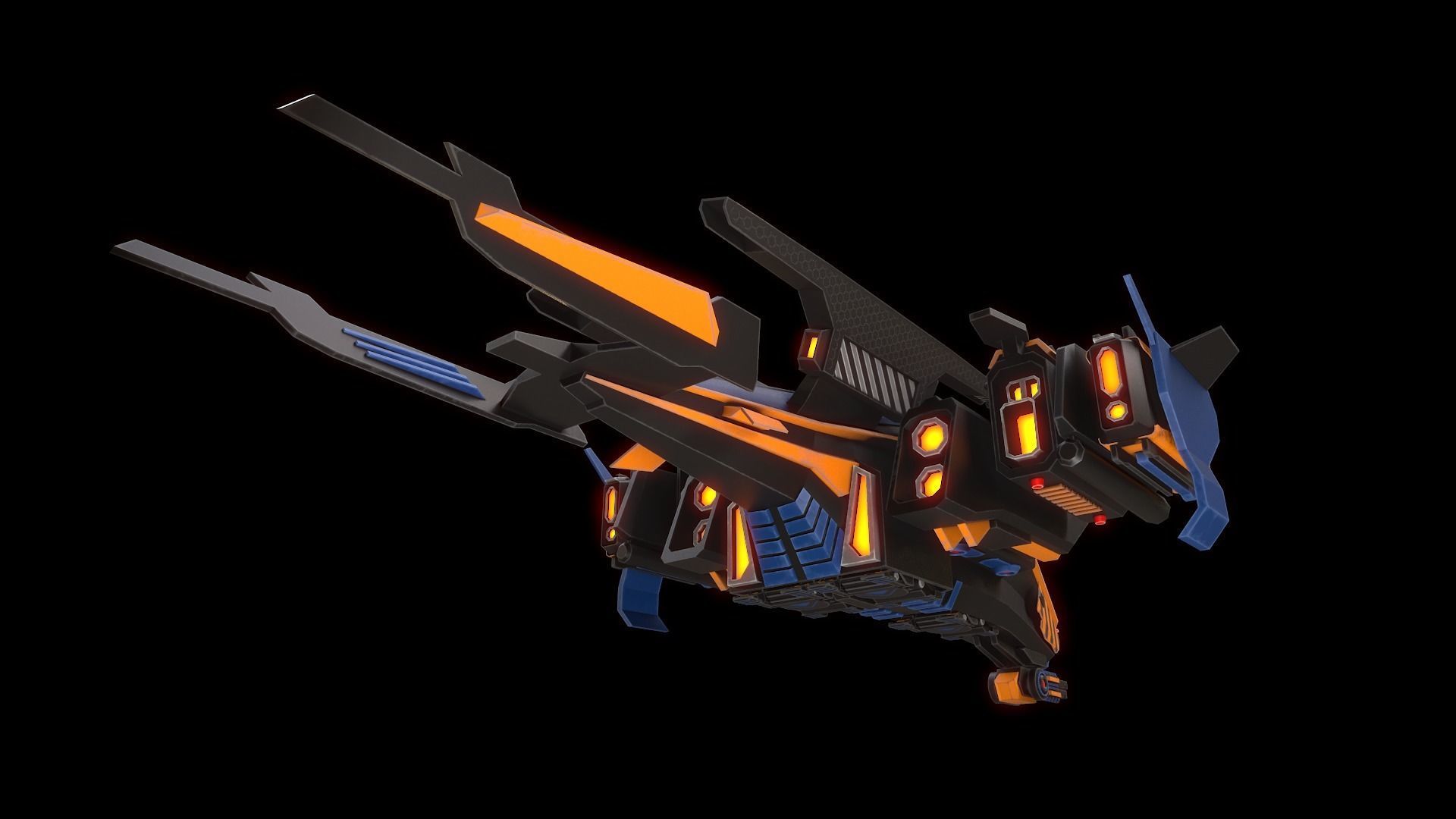 Space Ships Low-poly 3D model_15