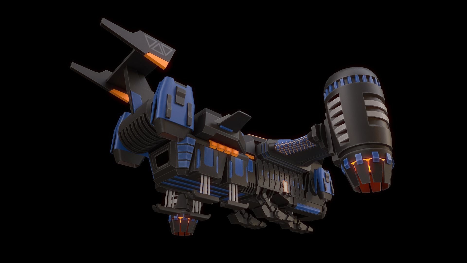 Space Ships Low-poly 3D model_9