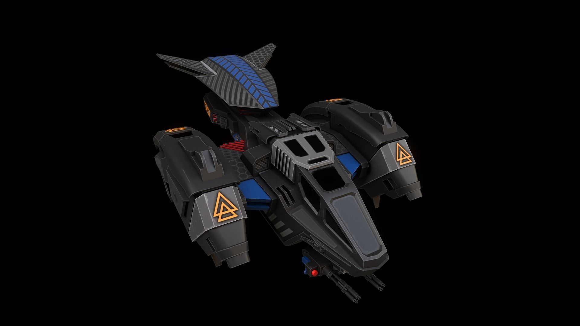 Space Ships Low-poly 3D model_18
