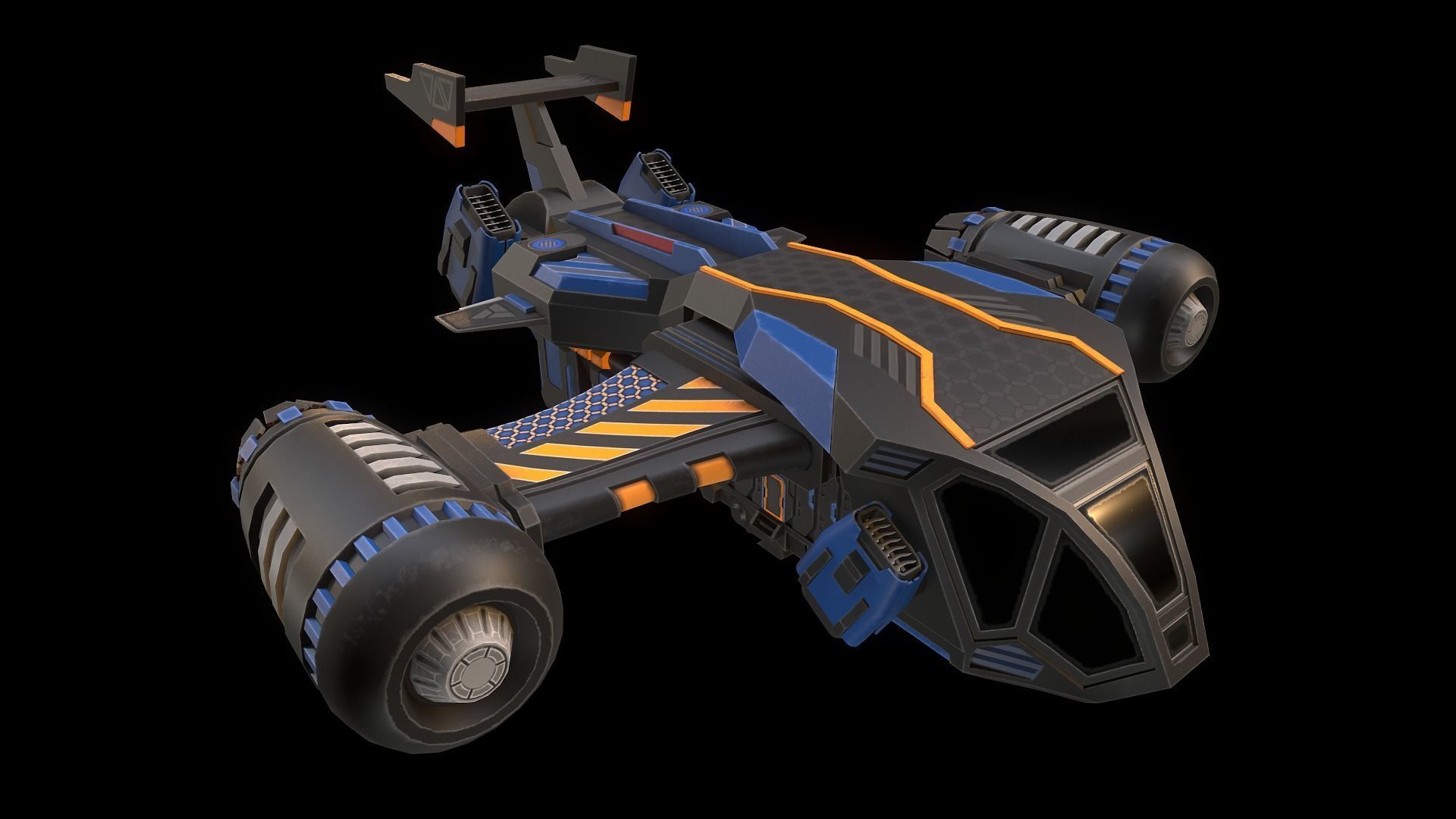 Space Ships Low-poly 3D model_6