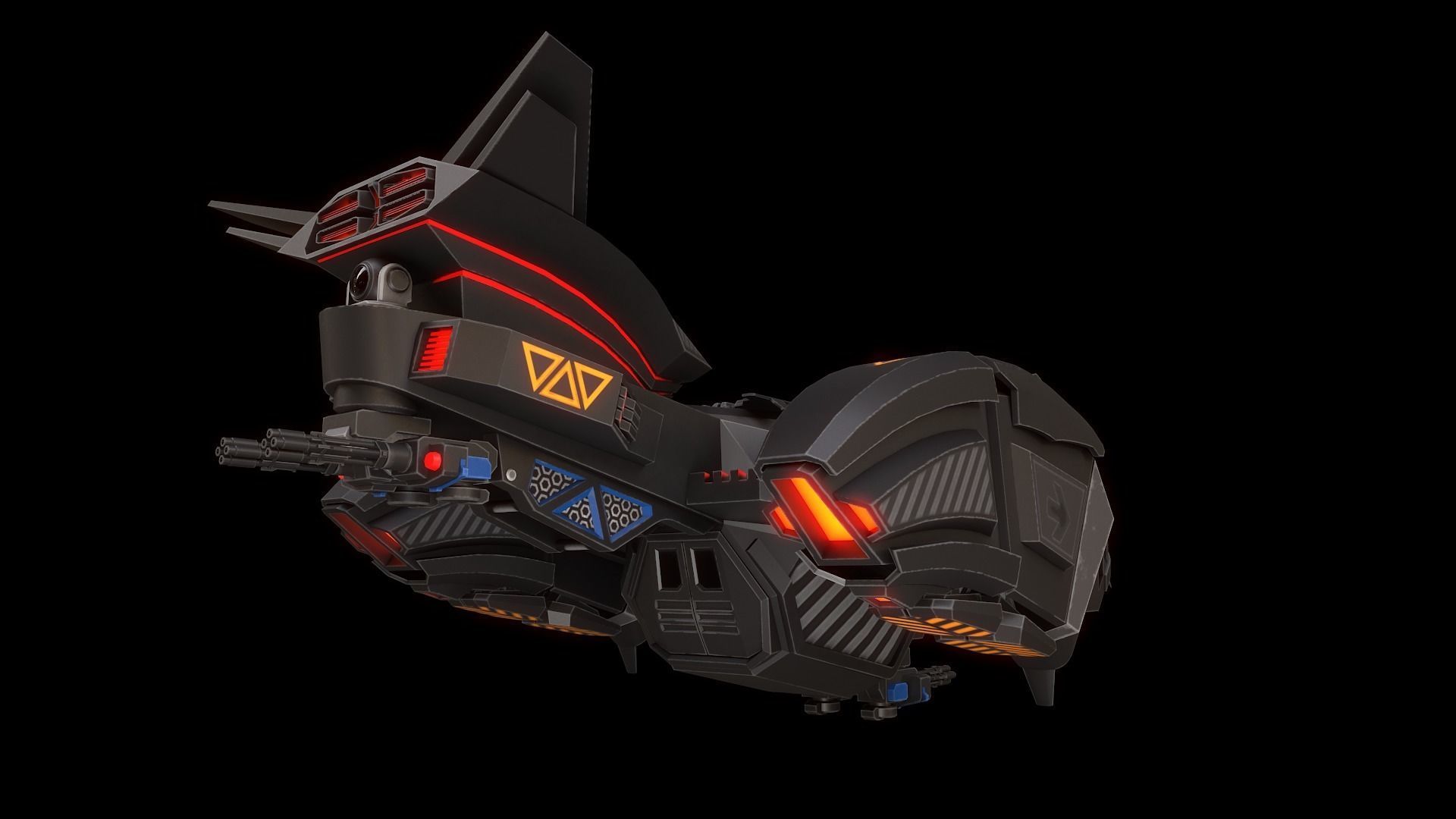 Space Ships Low-poly 3D model_20