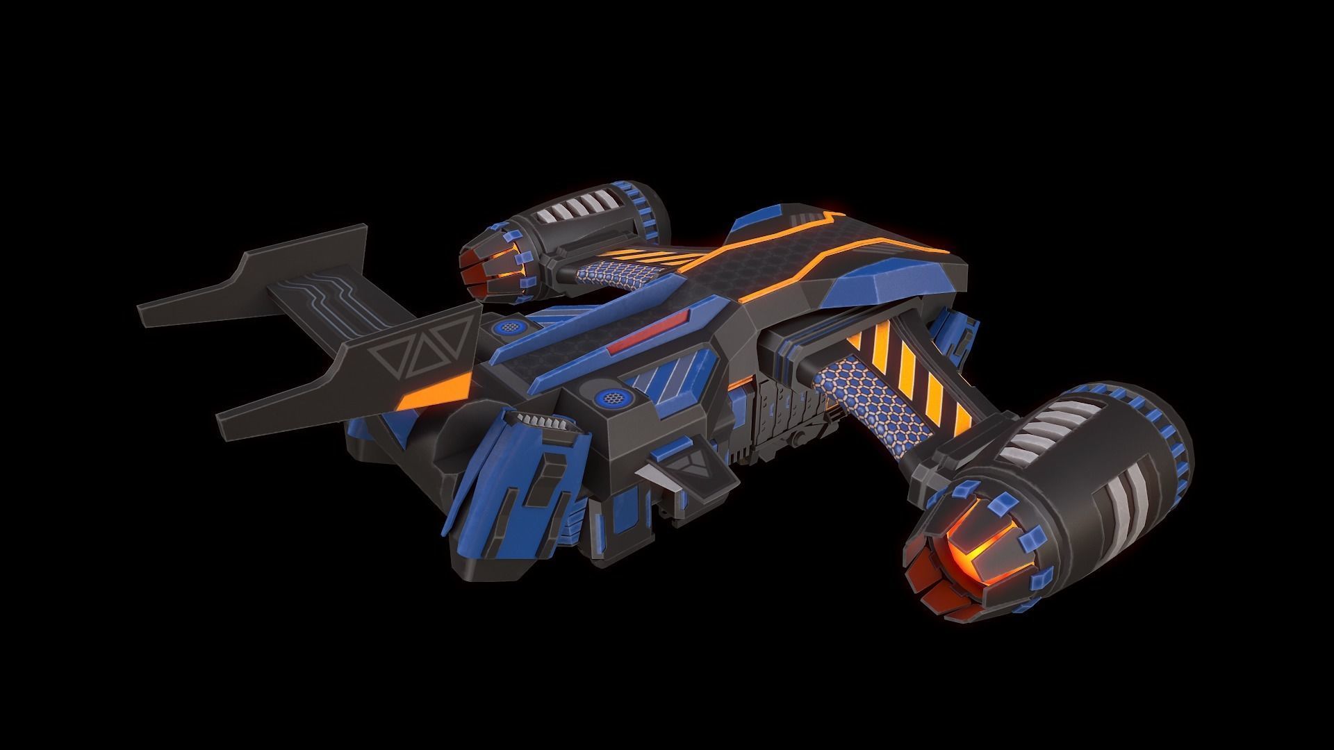 Space Ships Low-poly 3D model_7