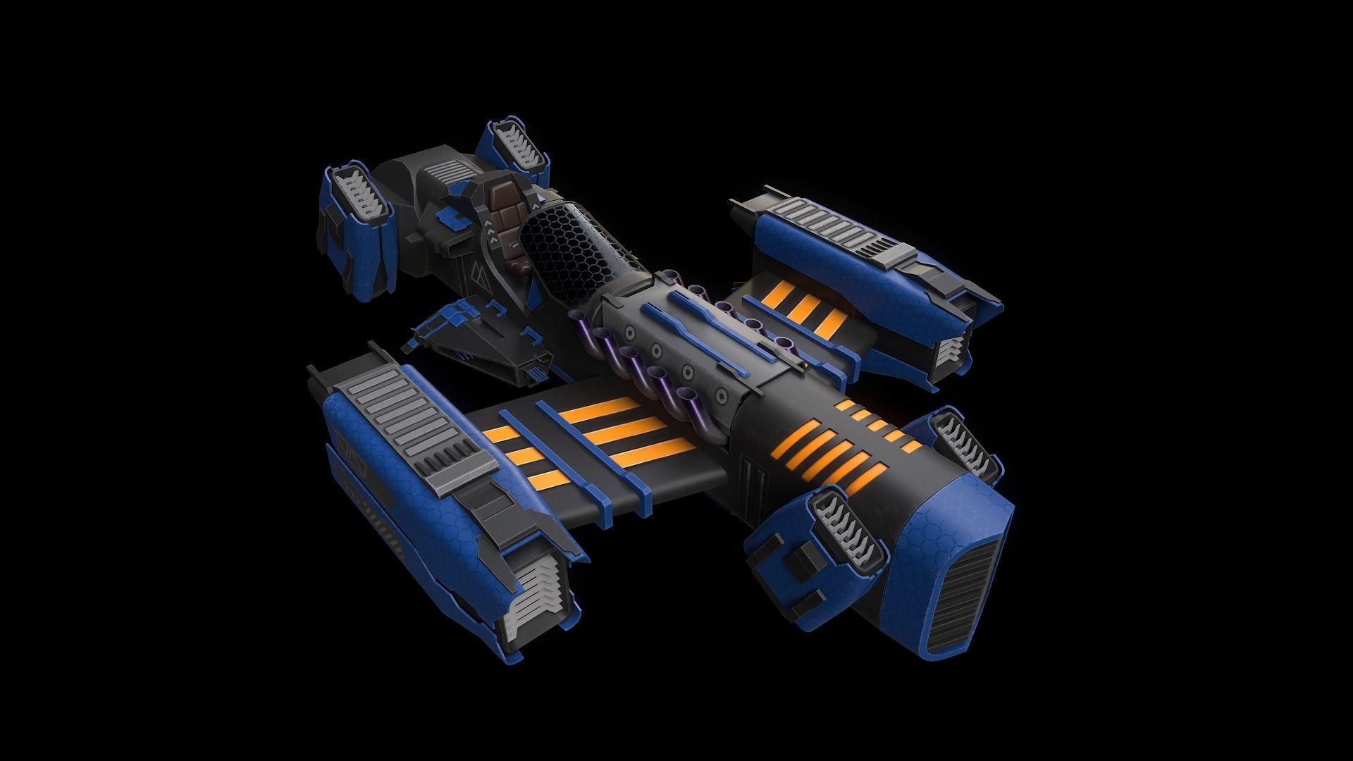 Space Ships Low-poly 3D model_22
