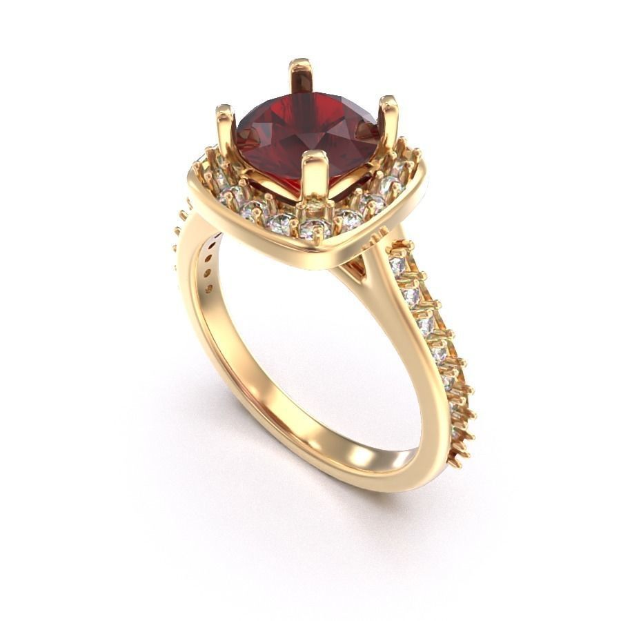 CJC7027 Ladies womans womens diamond ruby emerald Rings 3D print model_4