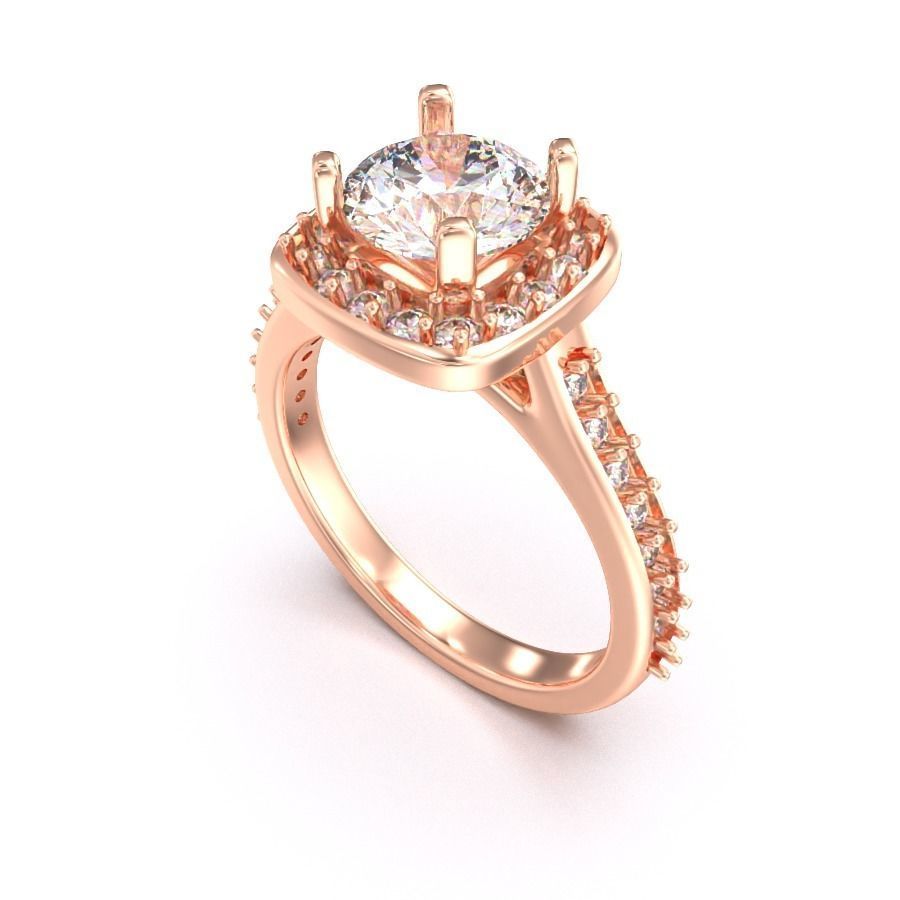 CJC7027 Ladies womans womens diamond ruby emerald Rings 3D print model_2