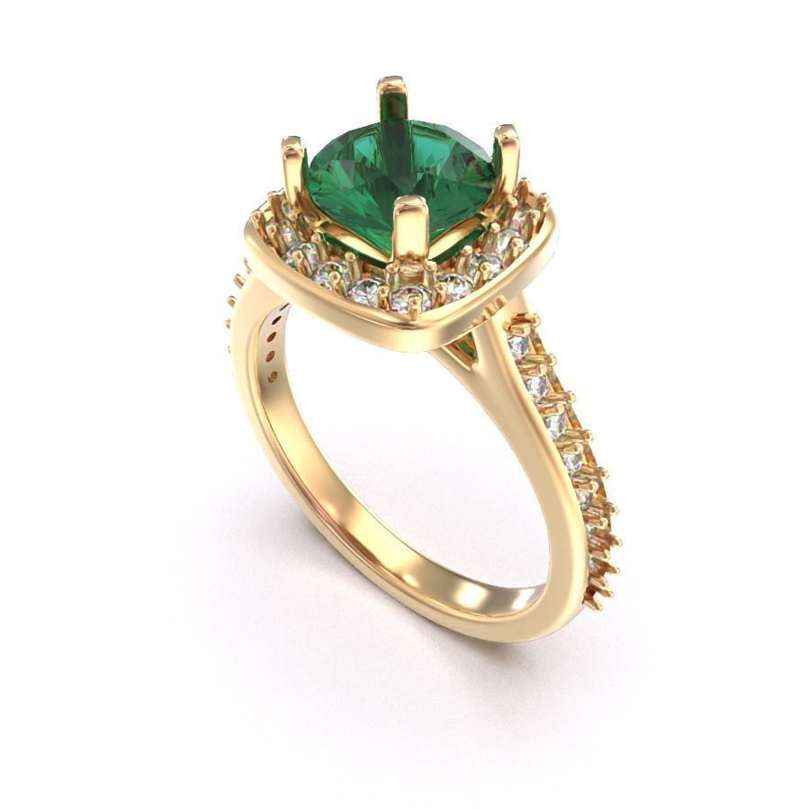 CJC7027 Ladies womans womens diamond ruby emerald Rings 3D print model_5